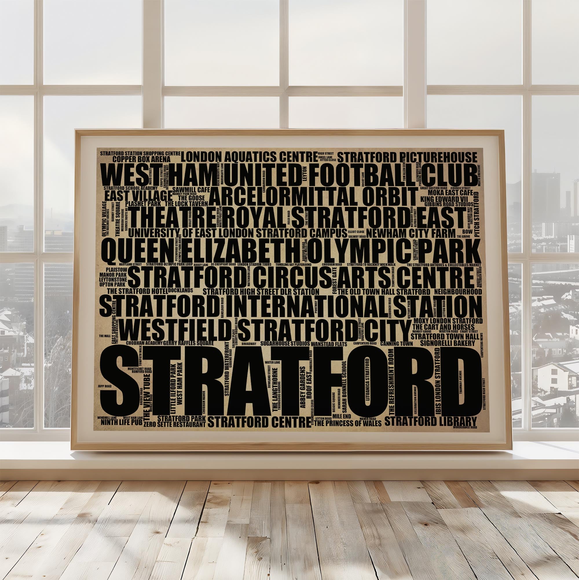 Stratford - Premium Typographic Word Cloud Prints, Posters & Gifts