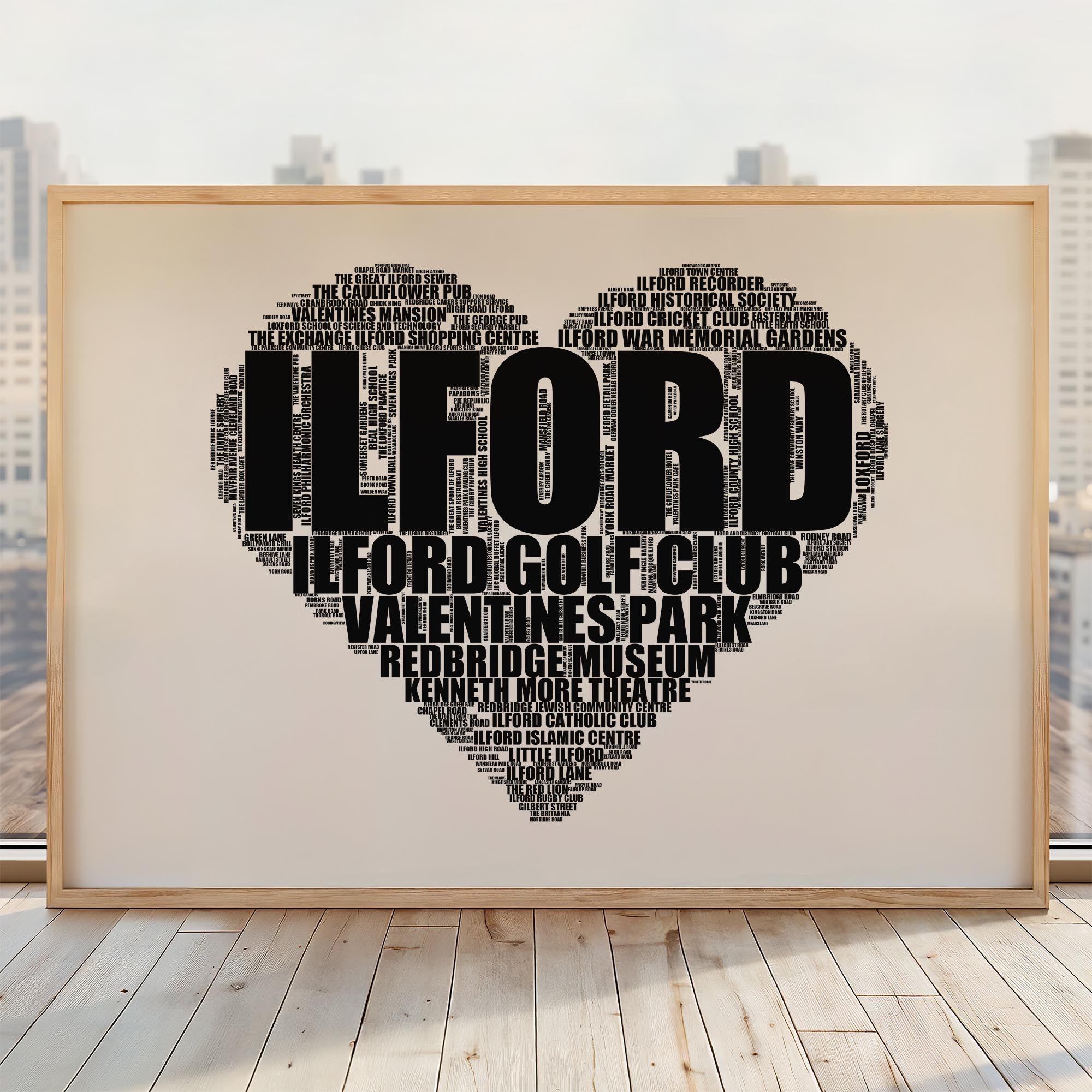 Ilford - Premium Typographic Word Cloud Prints, Posters & Gifts