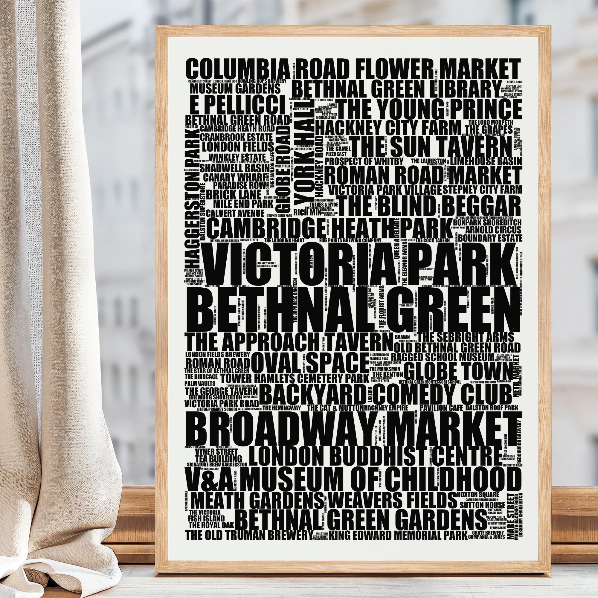 Bethnal Green - Premium Typographic Word Cloud Prints, Posters & Gifts