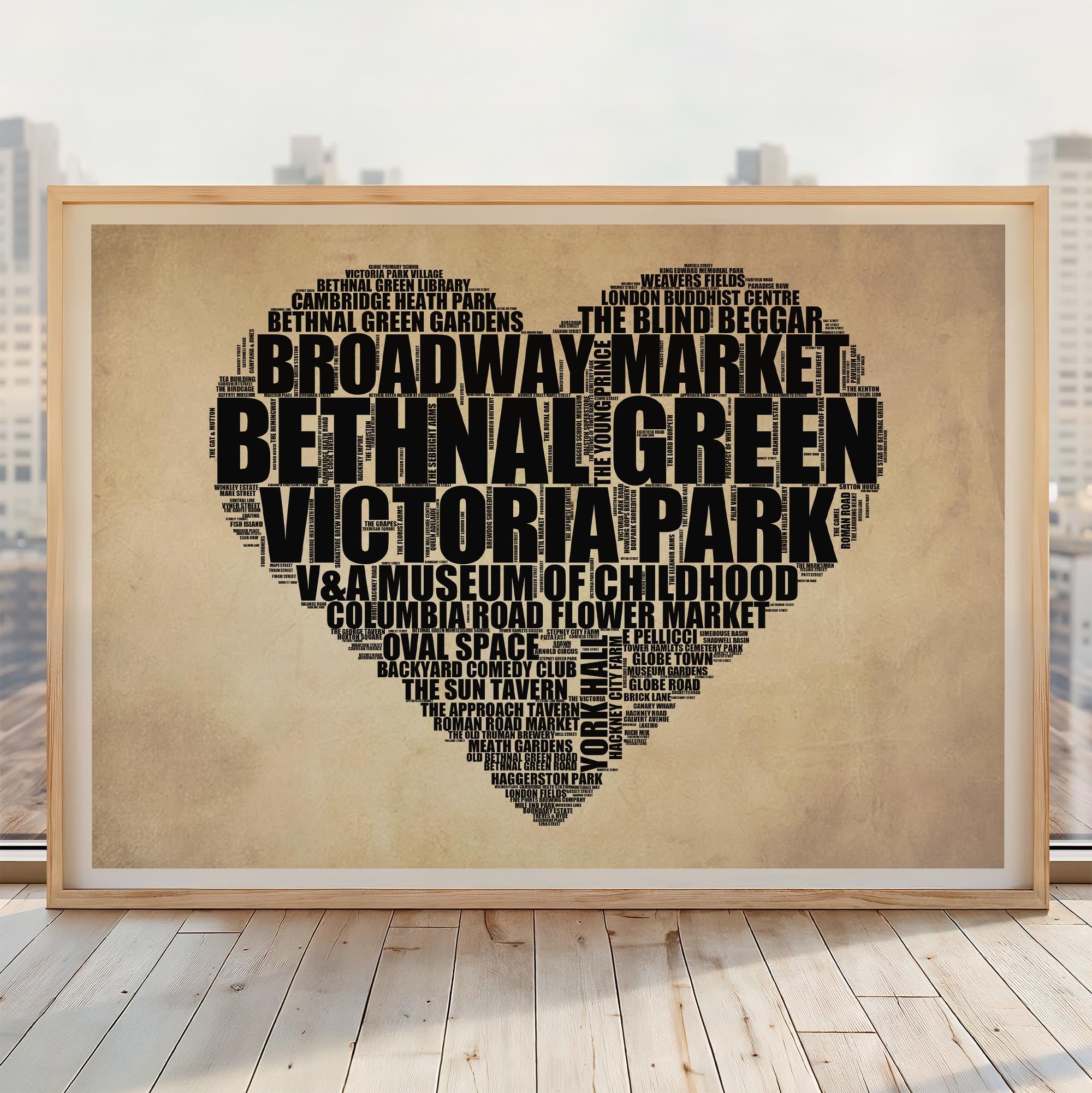 Bethnal Green - Premium Typographic Word Cloud Prints, Posters & Gifts