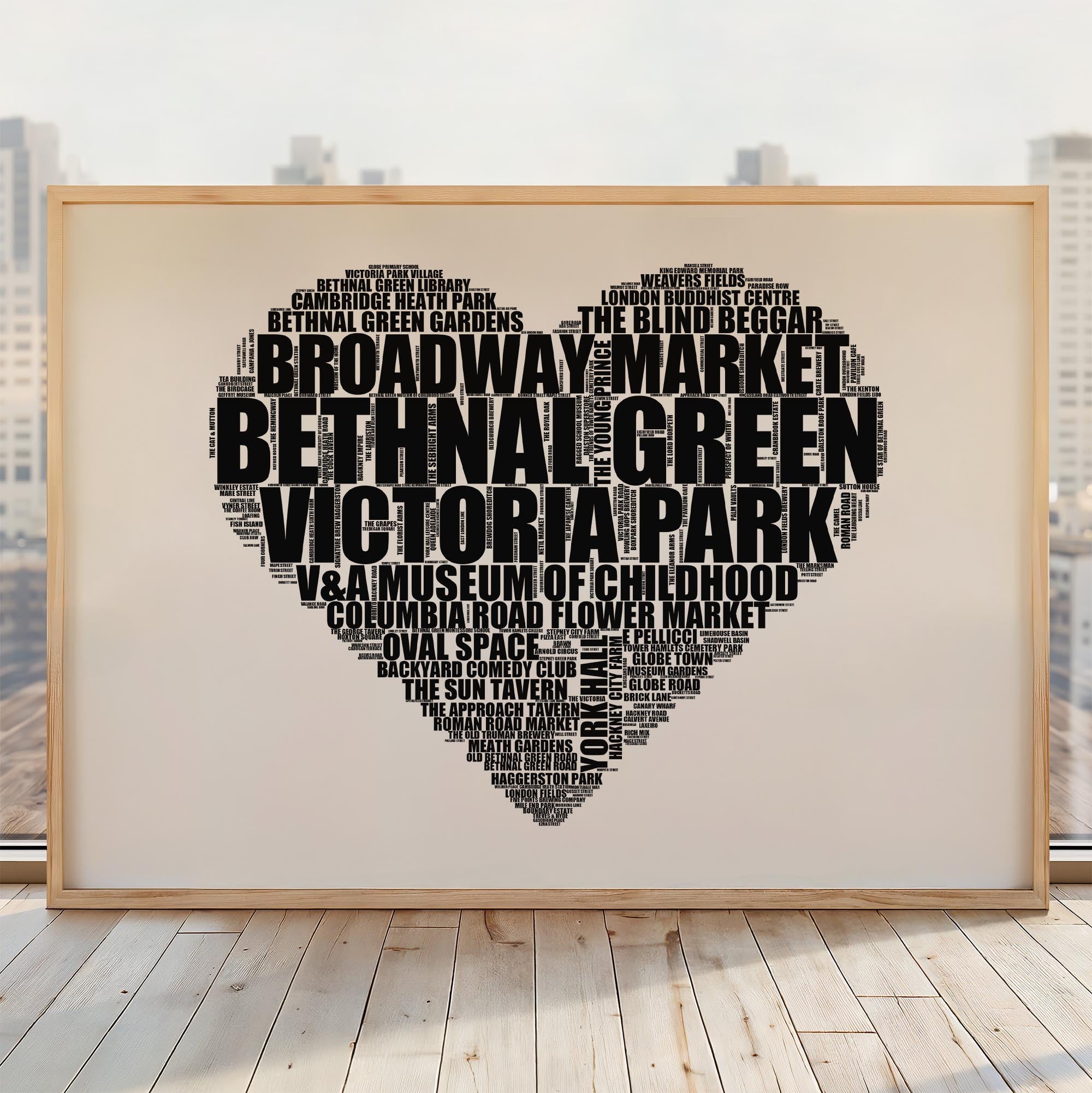 Bethnal Green - Premium Typographic Word Cloud Prints, Posters & Gifts