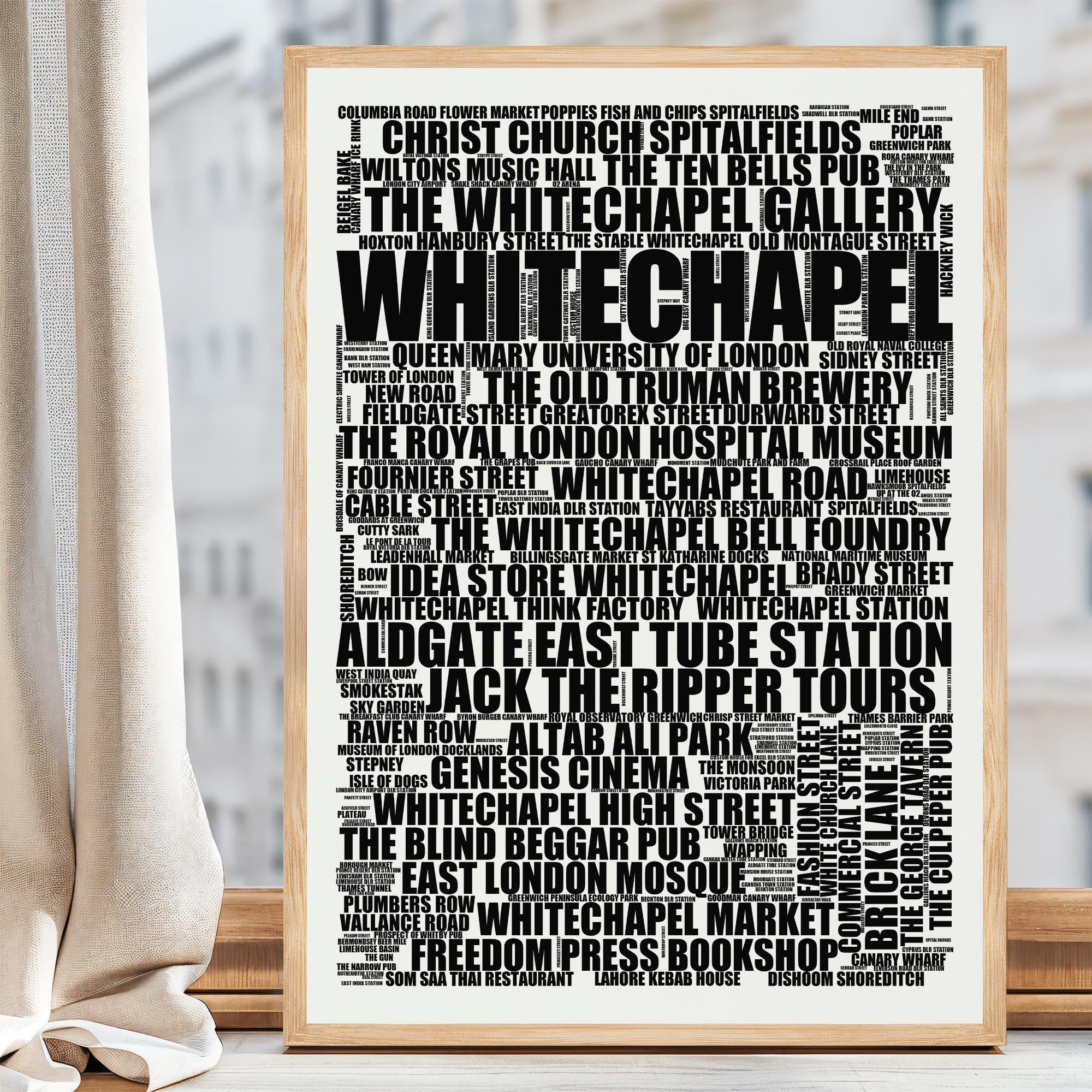 Whitechapel - Premium Typographic Word Cloud Prints, Posters & Gifts