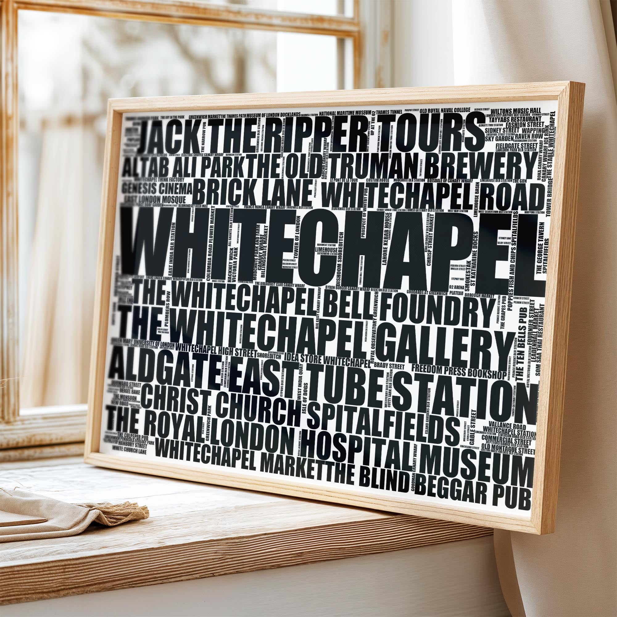 Whitechapel - Premium Typographic Word Cloud Prints, Posters & Gifts