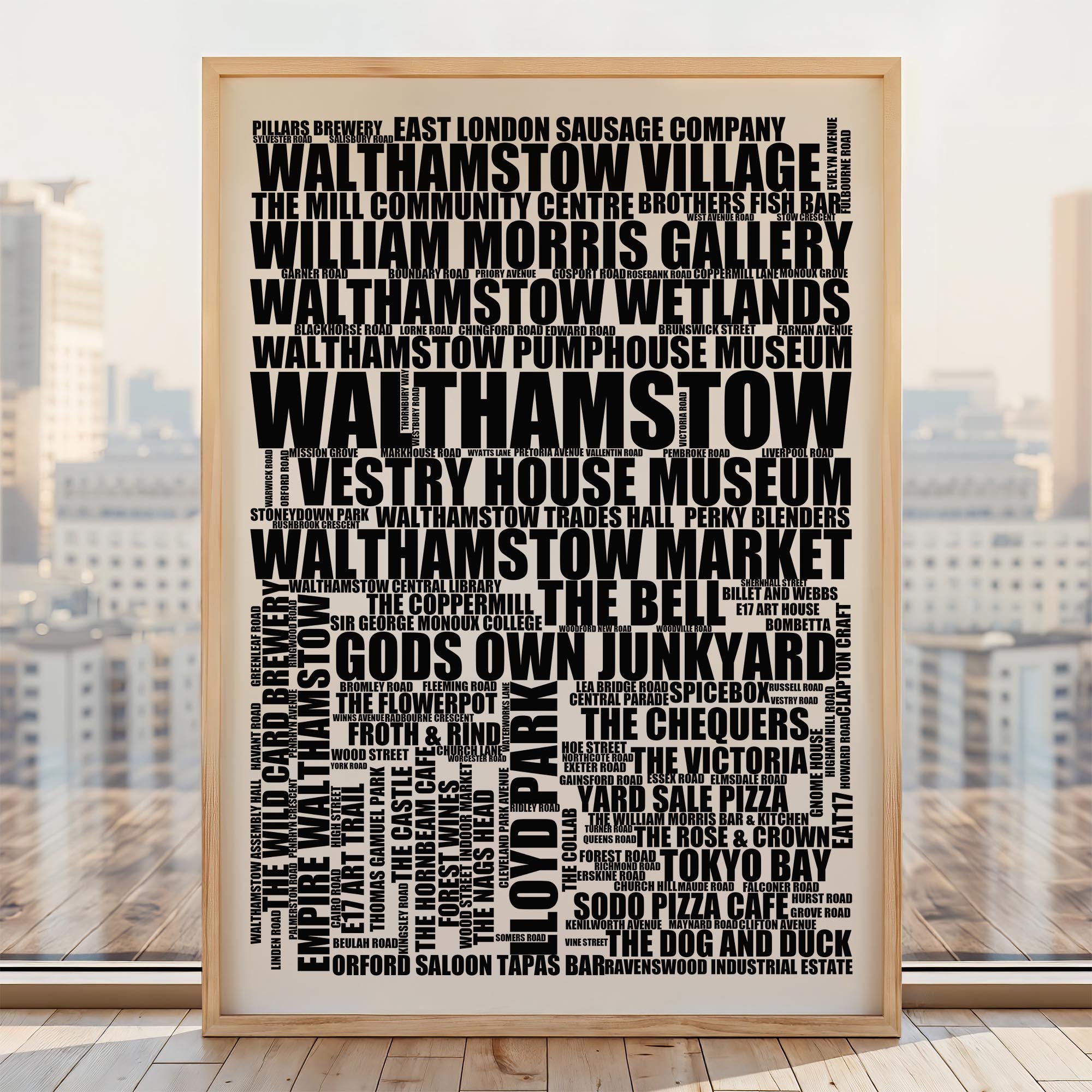 Walthamstow - Premium Typographic Word Cloud Prints, Posters & Gifts