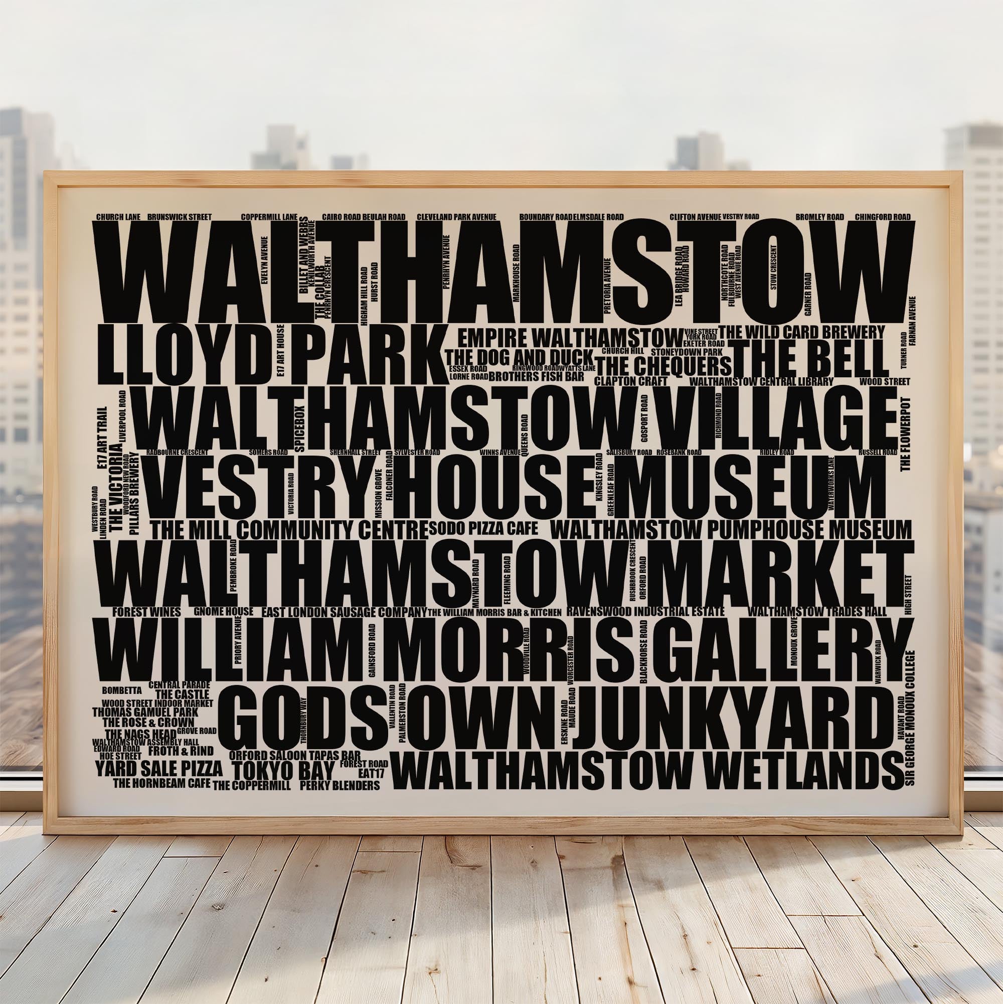 Walthamstow - Premium Typographic Word Cloud Prints, Posters & Gifts