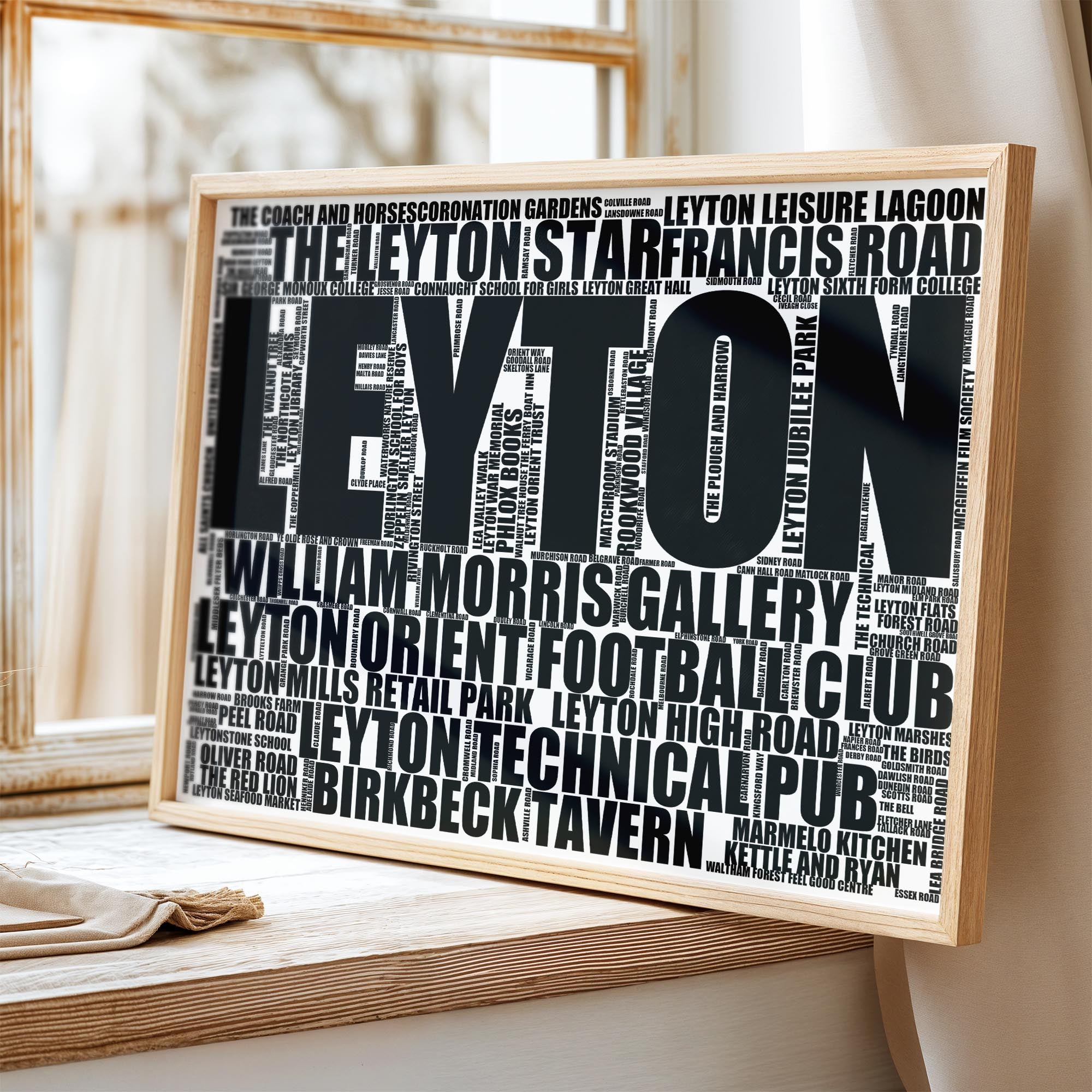 Leyton - Premium Typographic Word Cloud Prints, Posters & Gifts