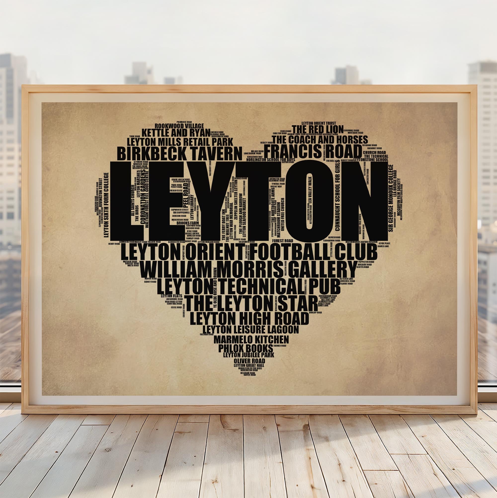 Leyton - Premium Typographic Word Cloud Prints, Posters & Gifts