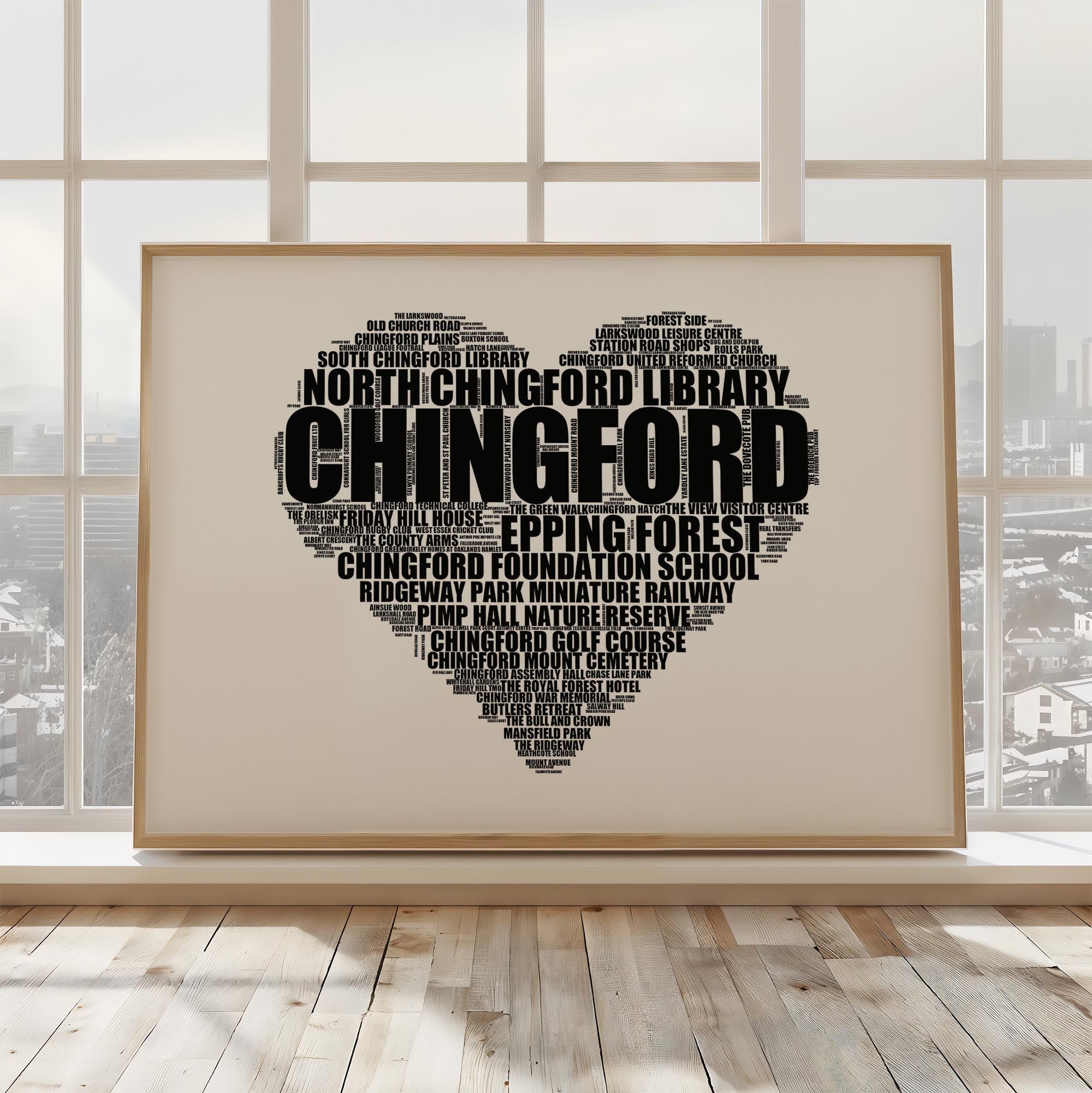 Chingford - Premium Typographic Word Cloud Prints, Posters & Gifts