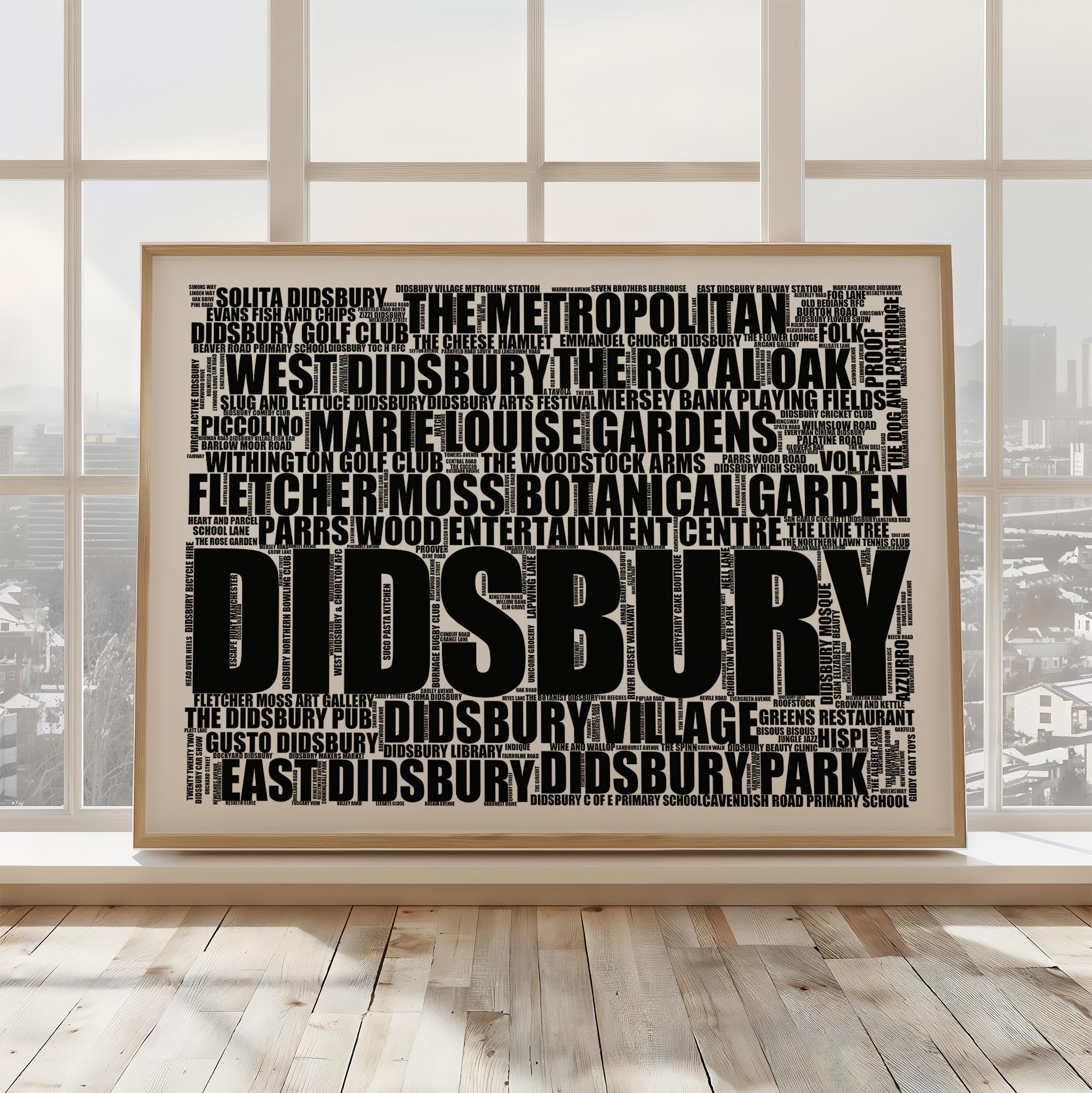 Didsbury - Premium Typographic Word Cloud Prints, Posters & Gifts