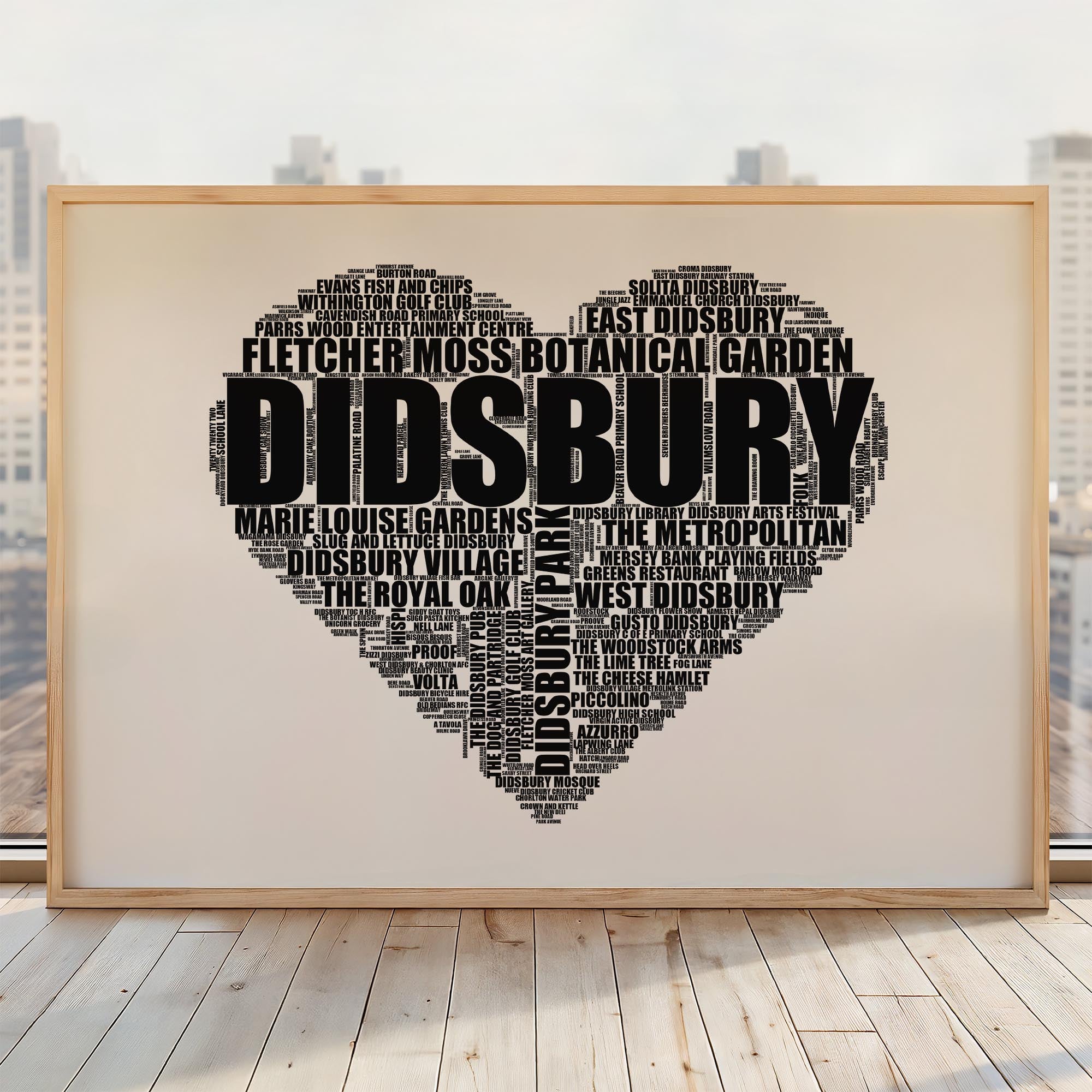 Didsbury - Premium Typographic Word Cloud Prints, Posters & Gifts