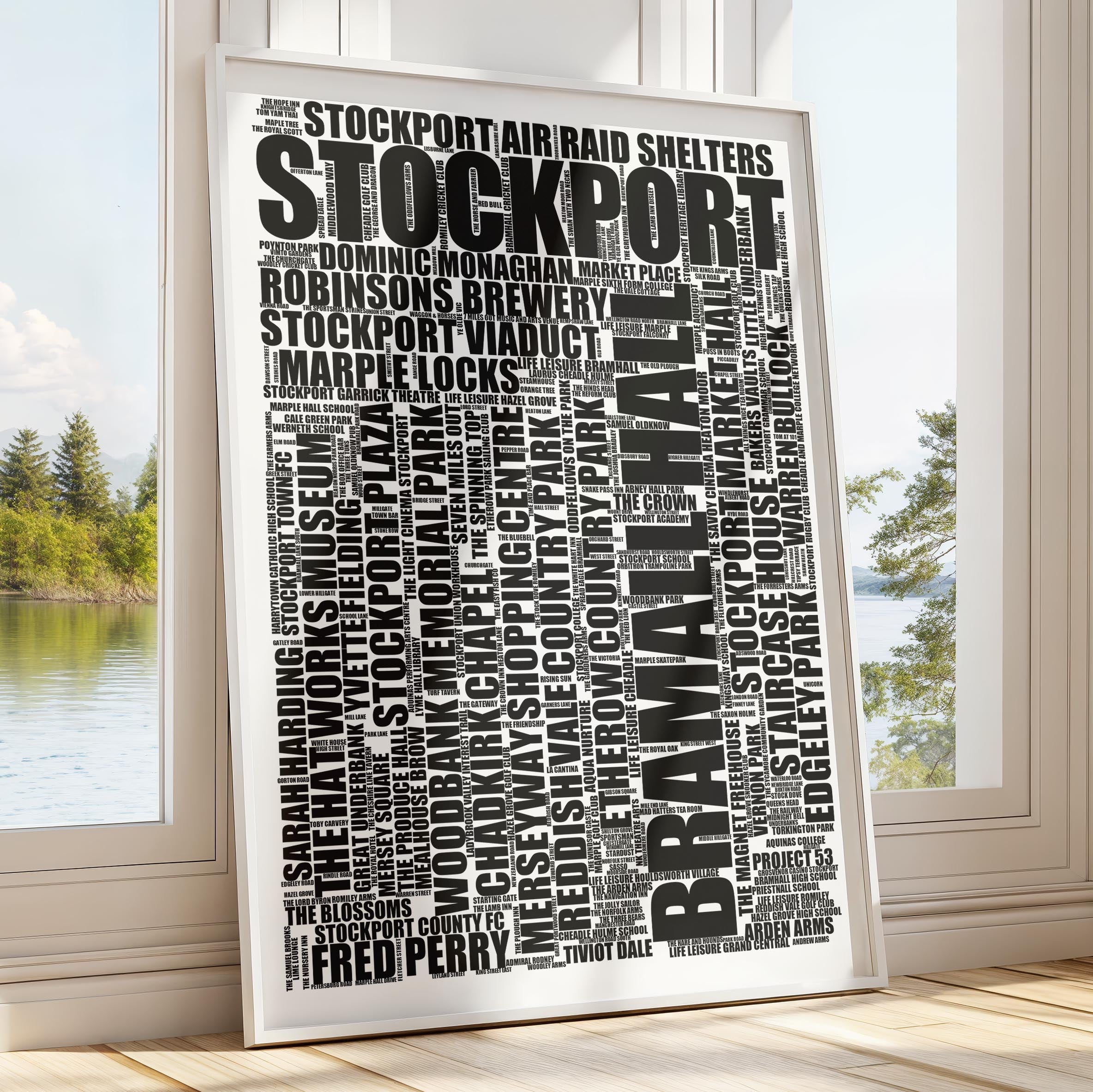 Stockport - Premium Typographic Word Cloud Prints, Posters & Gifts