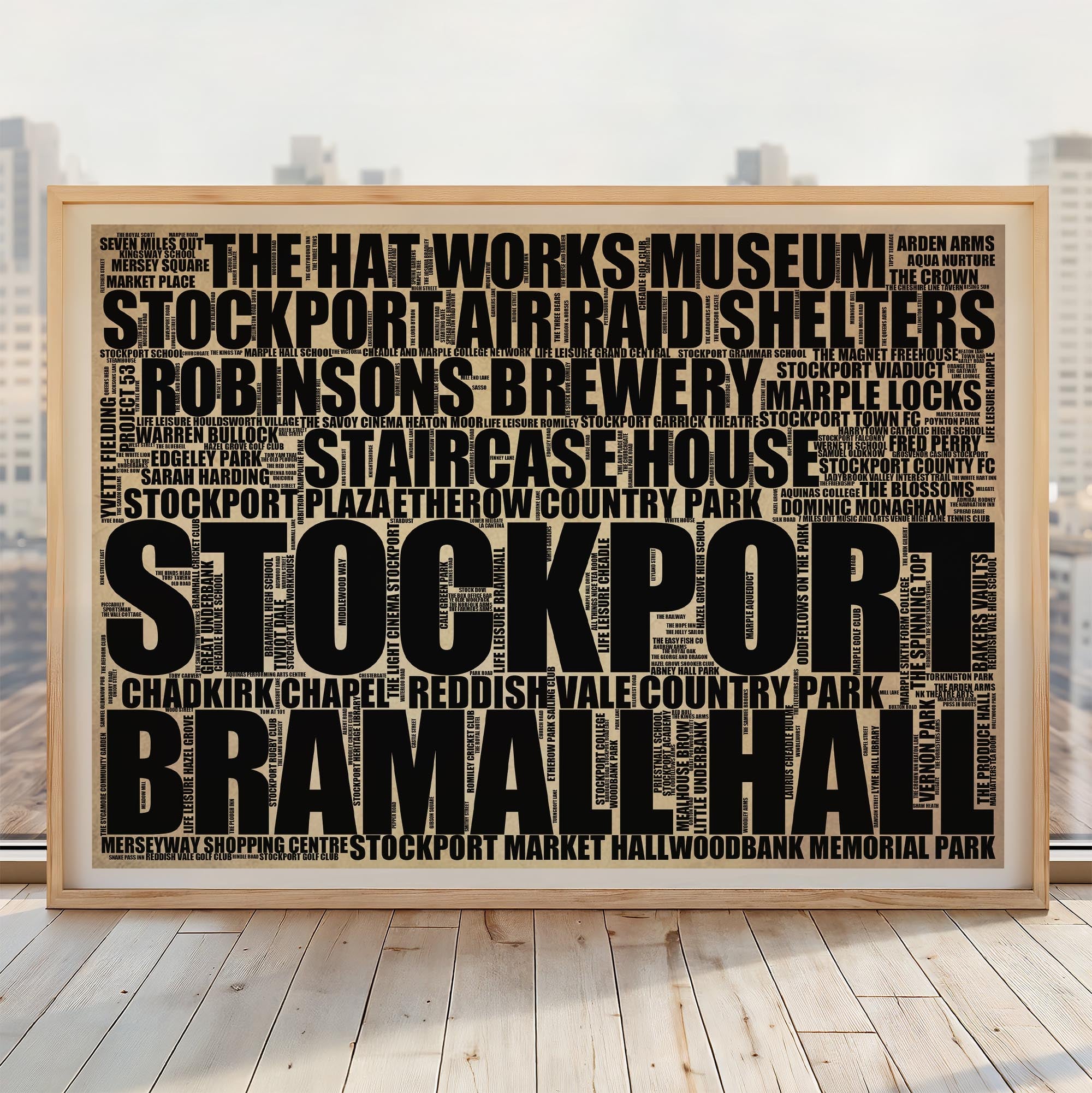 Stockport - Premium Typographic Word Cloud Prints, Posters & Gifts