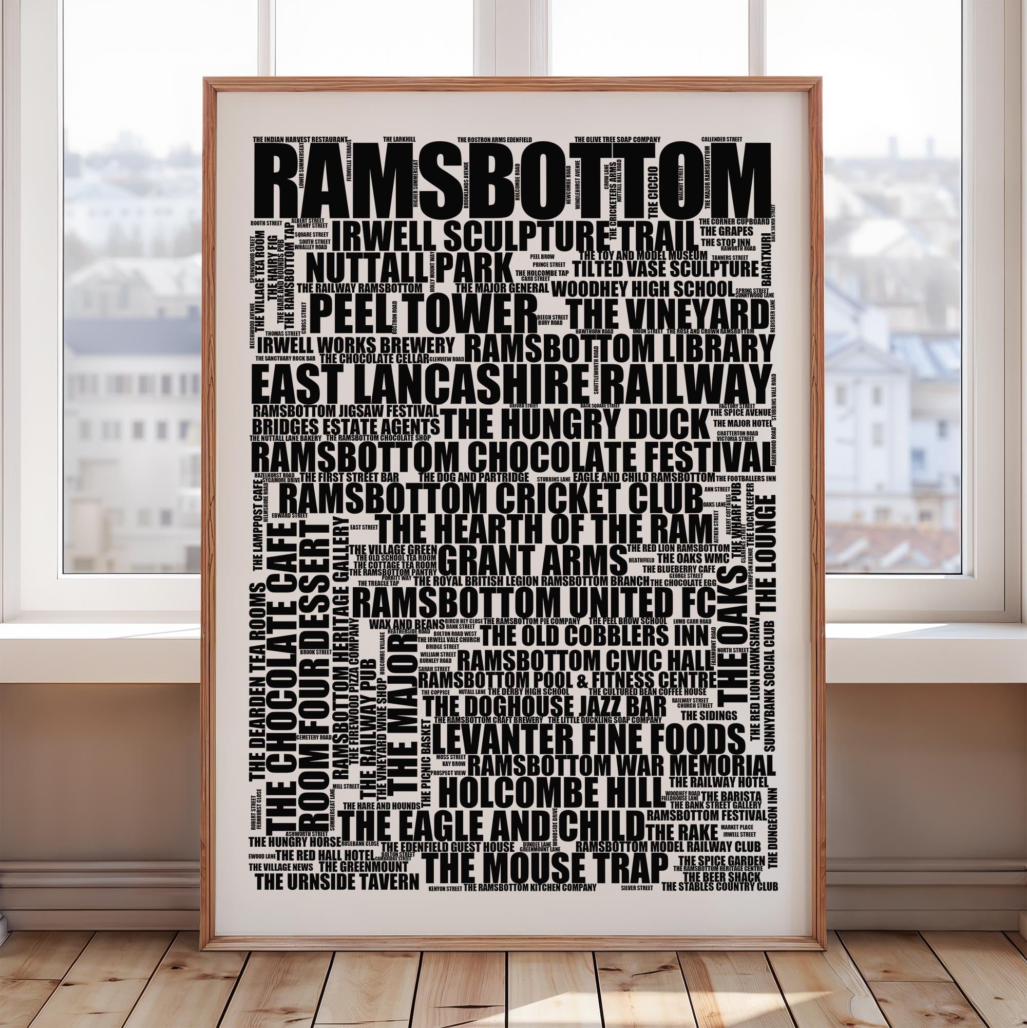 Ramsbottom - Premium Typographic Word Cloud Prints, Posters & Gifts