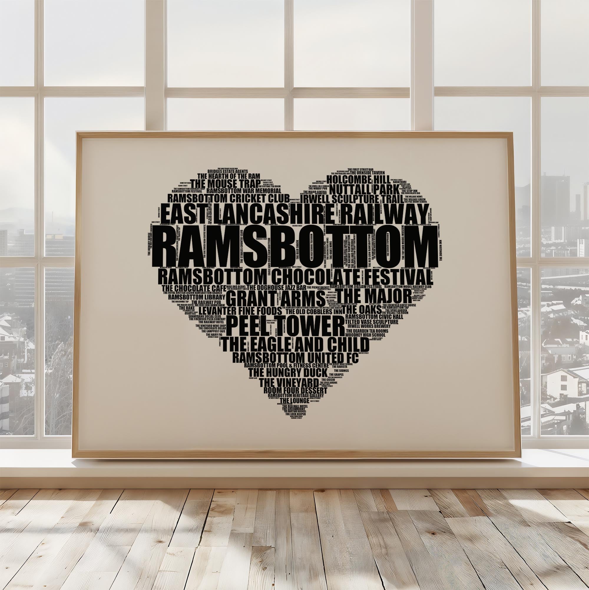 Ramsbottom - Premium Typographic Word Cloud Prints, Posters & Gifts