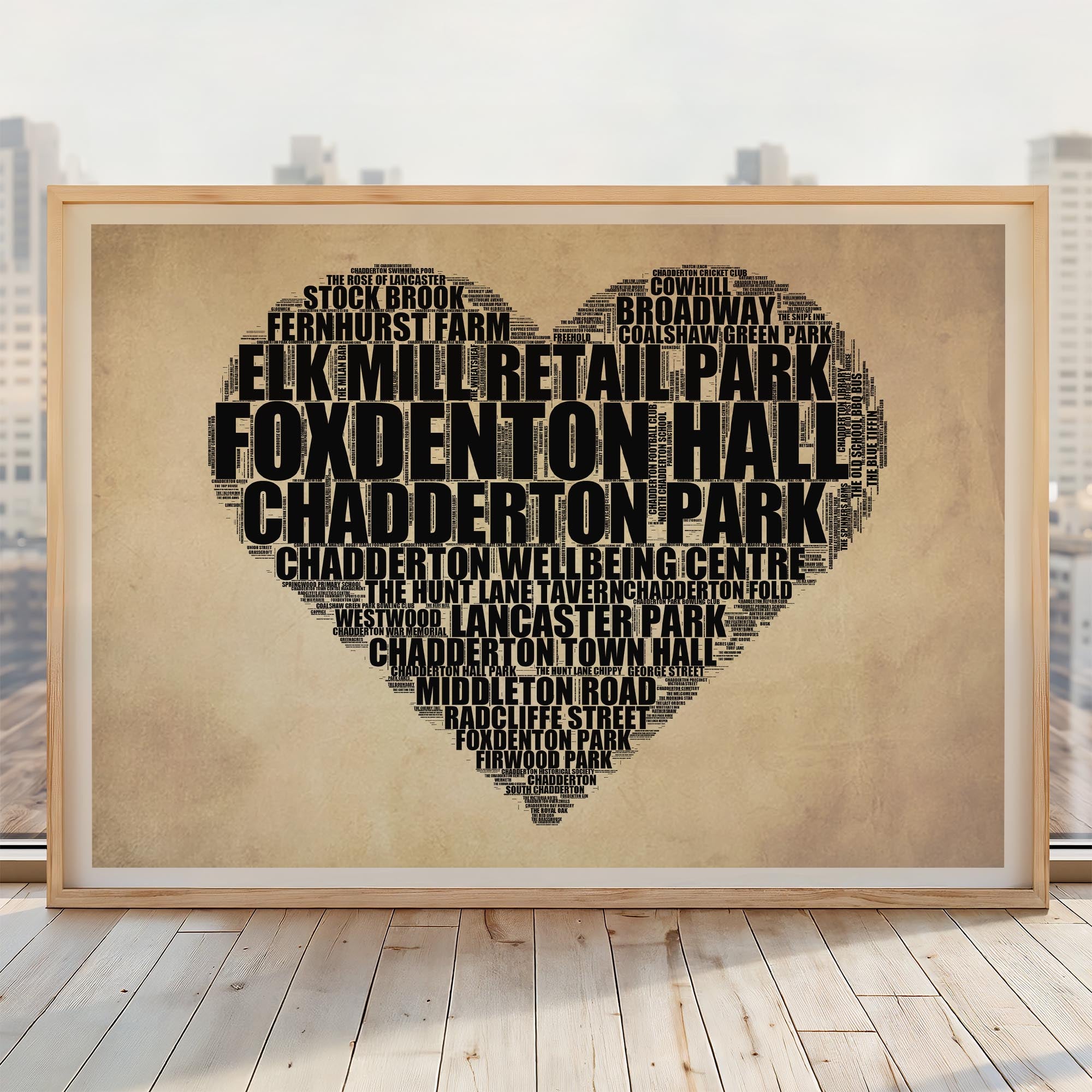 Chadderton - Premium Typographic Word Cloud Prints, Posters & Gifts