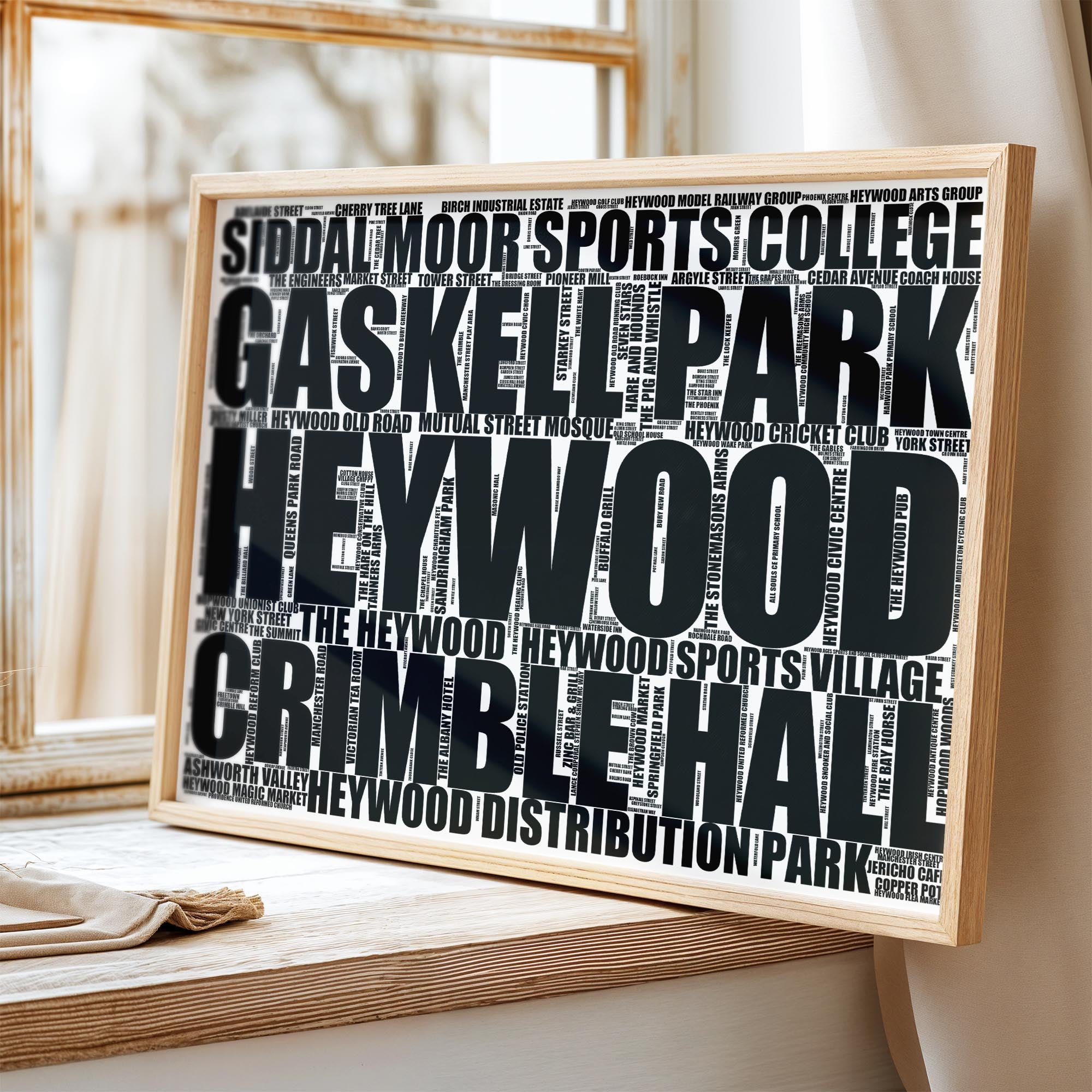 Heywood - Premium Typographic Word Cloud Prints, Posters & Gifts