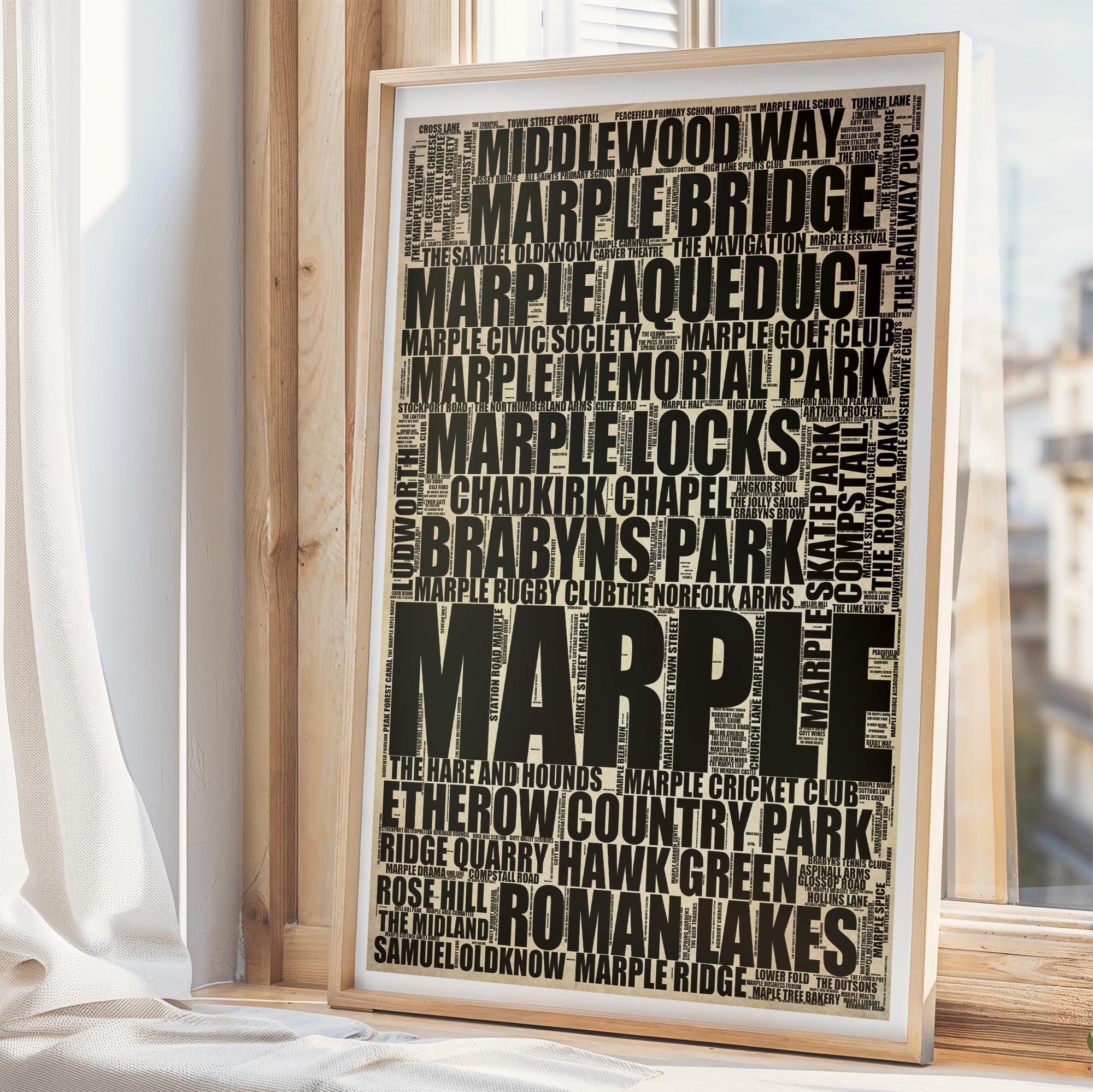 Marple - Premium Typographic Word Cloud Prints, Posters & Gifts