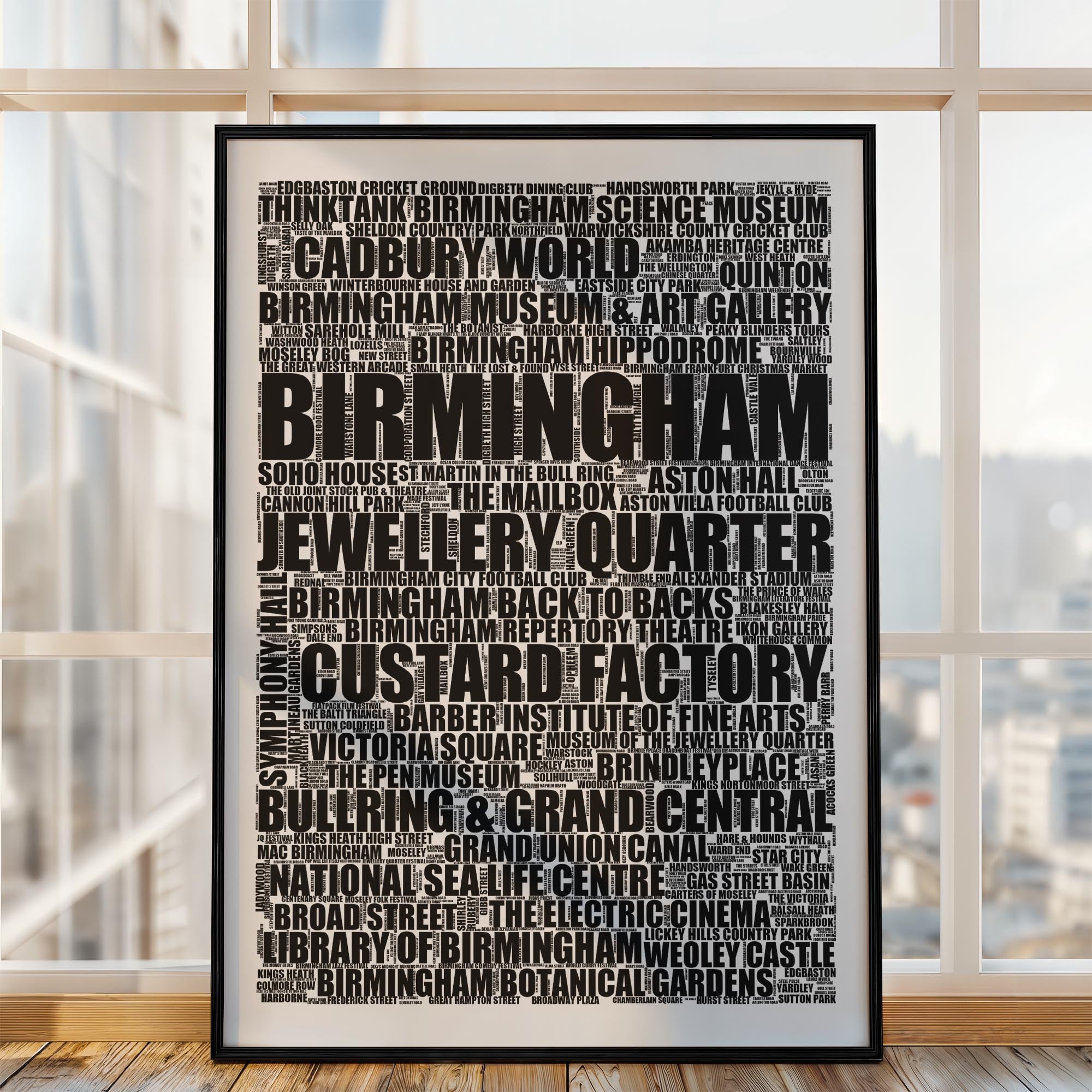 Birmingham - Premium Typographic Word Cloud Prints, Posters & Gifts