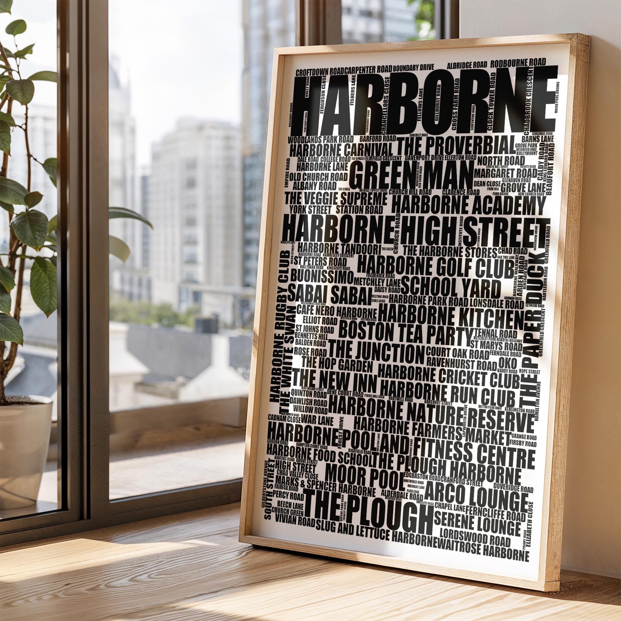 Harborne - Premium Typographic Word Cloud Prints, Posters & Gifts