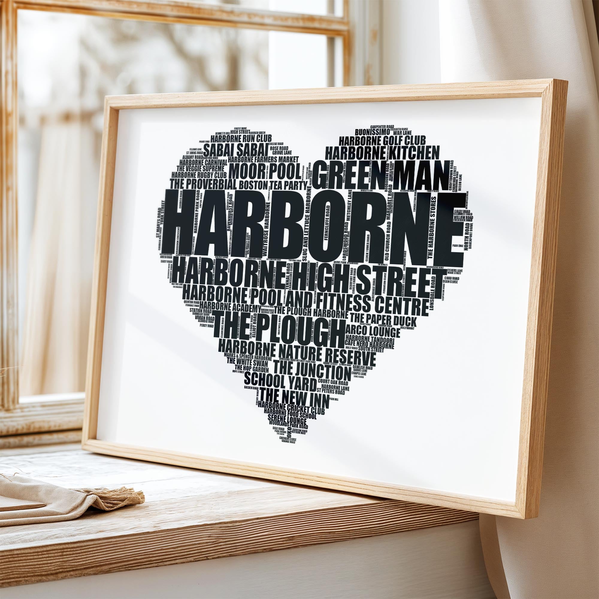 Harborne - Premium Typographic Word Cloud Prints, Posters & Gifts