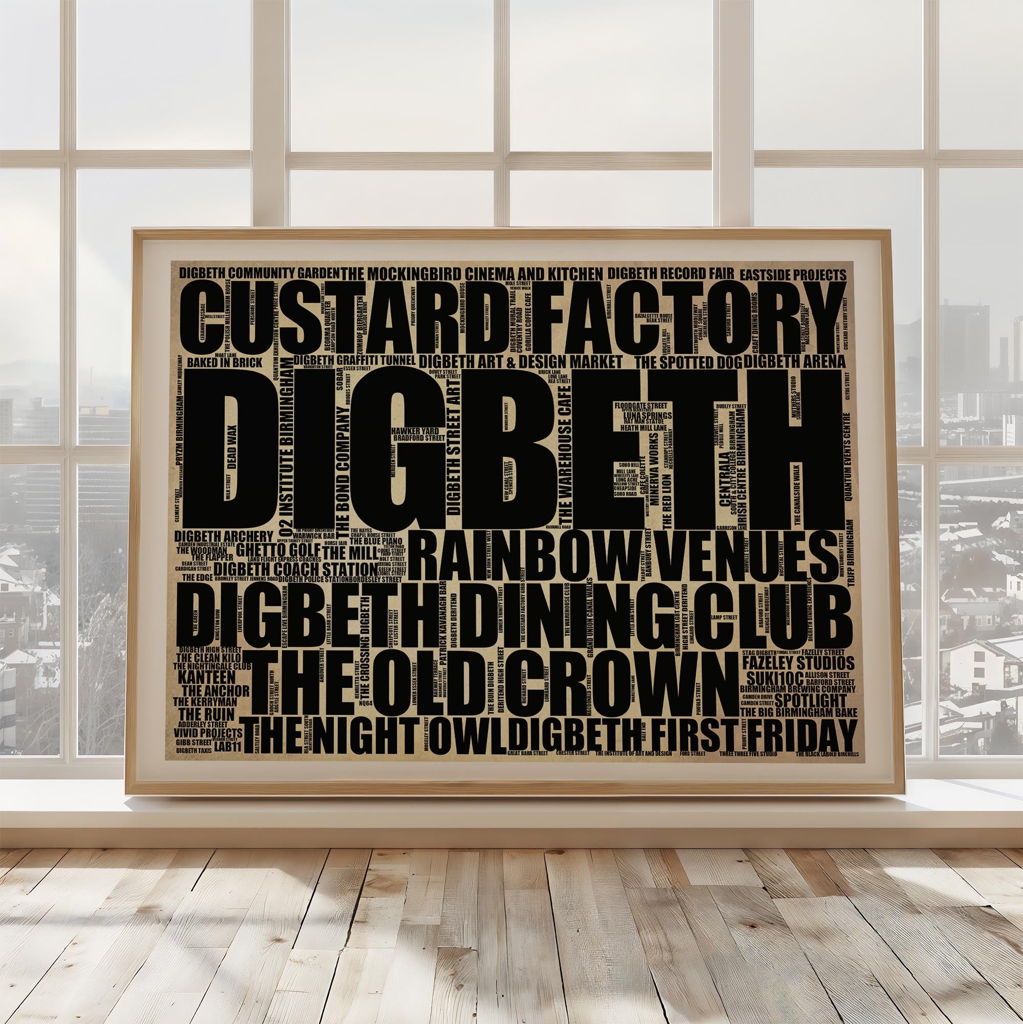 Digbeth - Premium Typographic Word Cloud Prints, Posters & Gifts