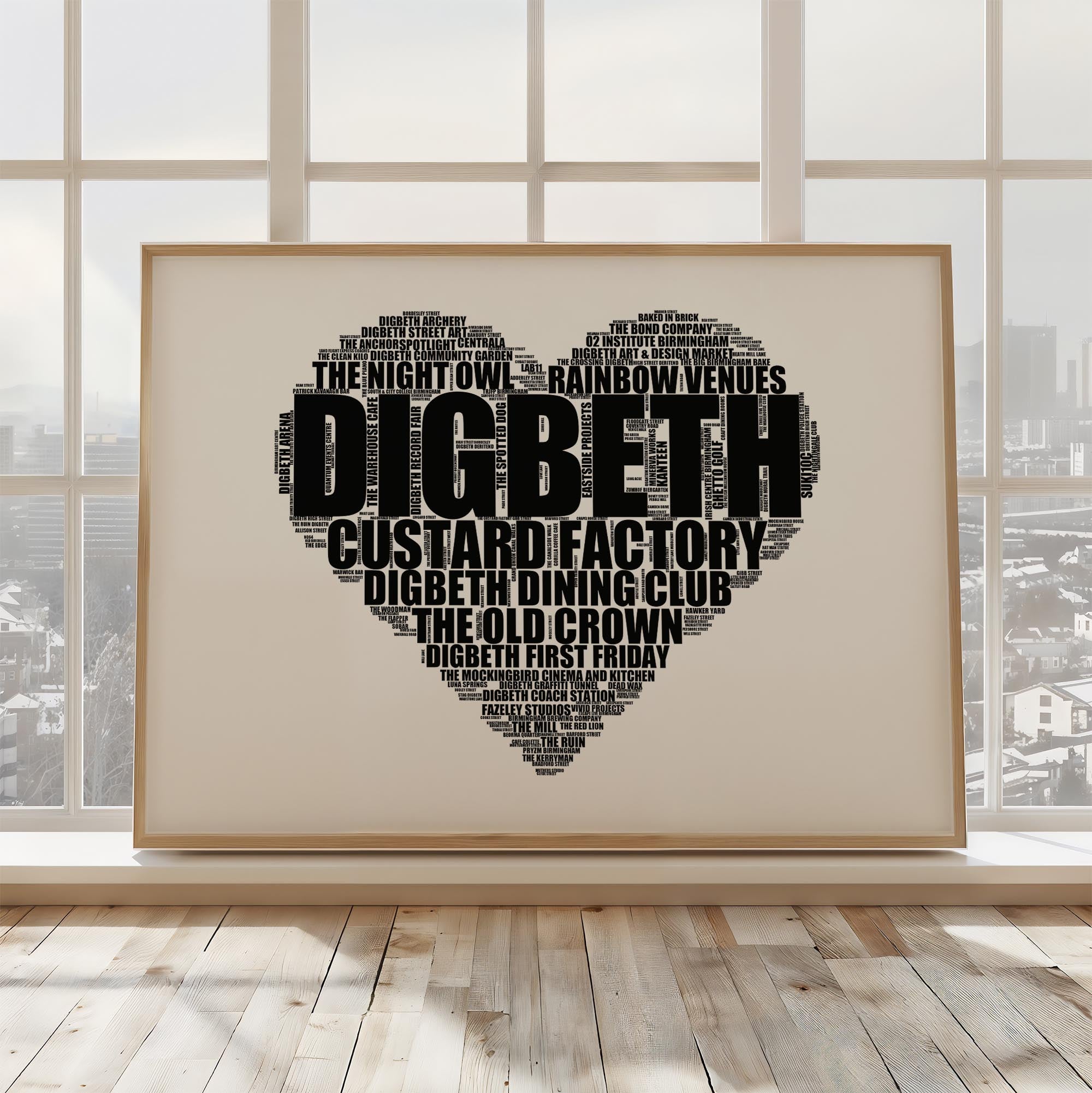 Digbeth - Premium Typographic Word Cloud Prints, Posters & Gifts
