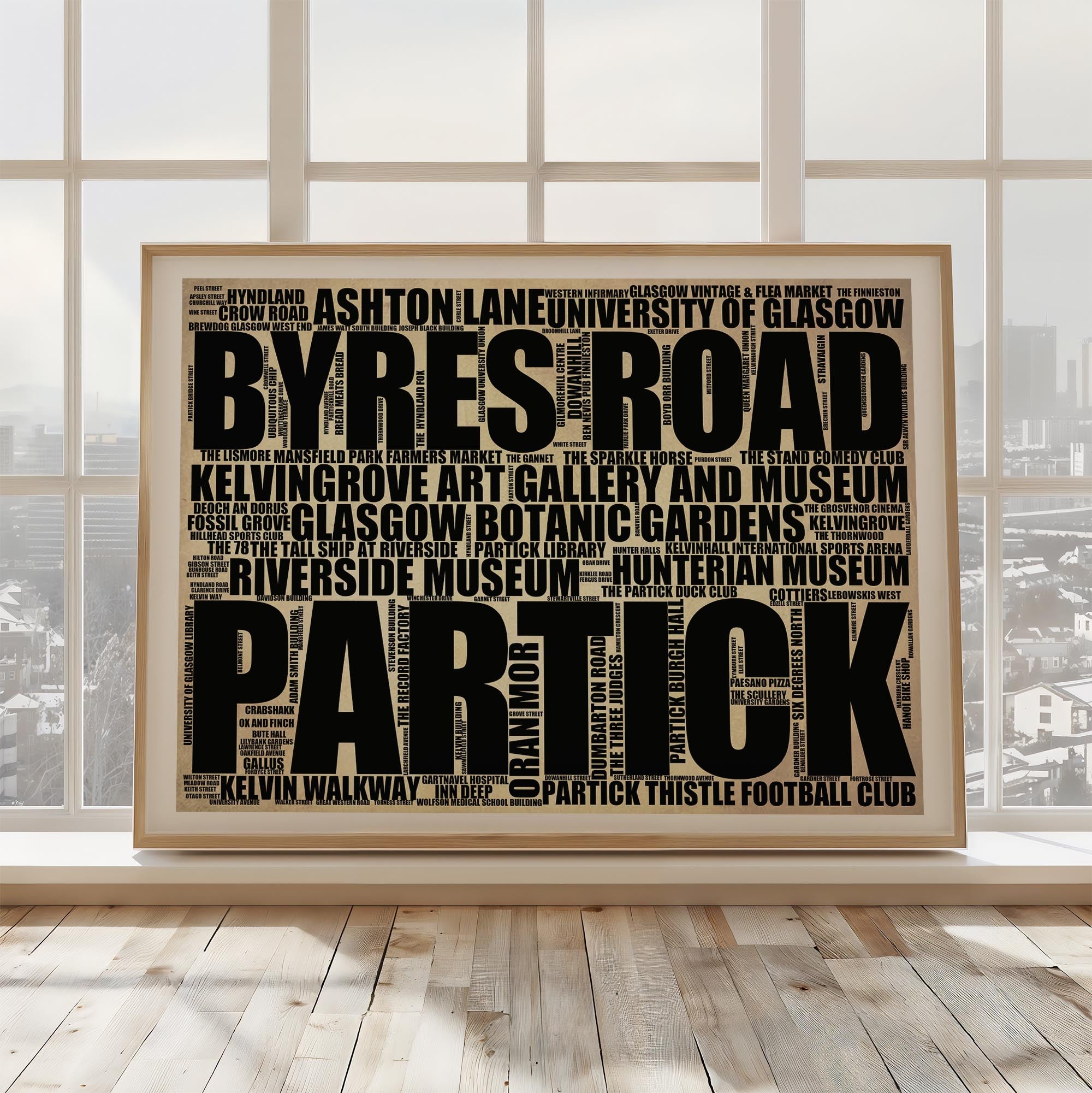 Partick - Premium Typographic Word Cloud Prints, Posters & Gifts