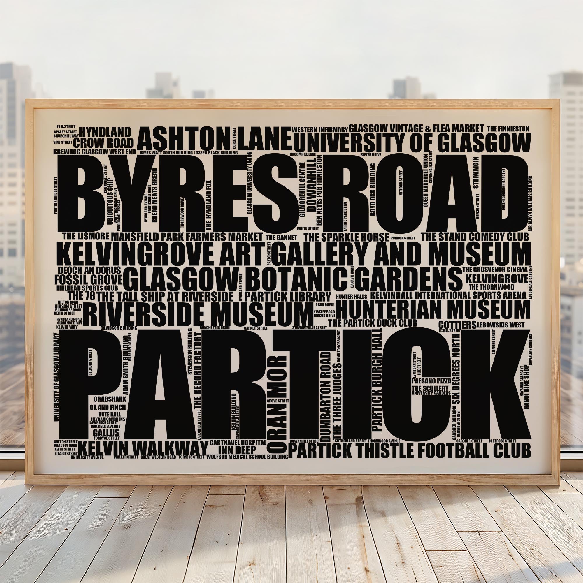 Partick - Premium Typographic Word Cloud Prints, Posters & Gifts