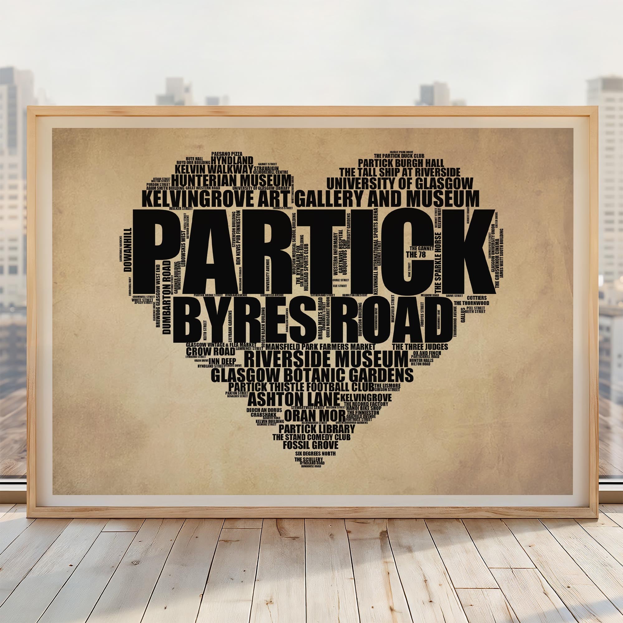 Partick - Premium Typographic Word Cloud Prints, Posters & Gifts