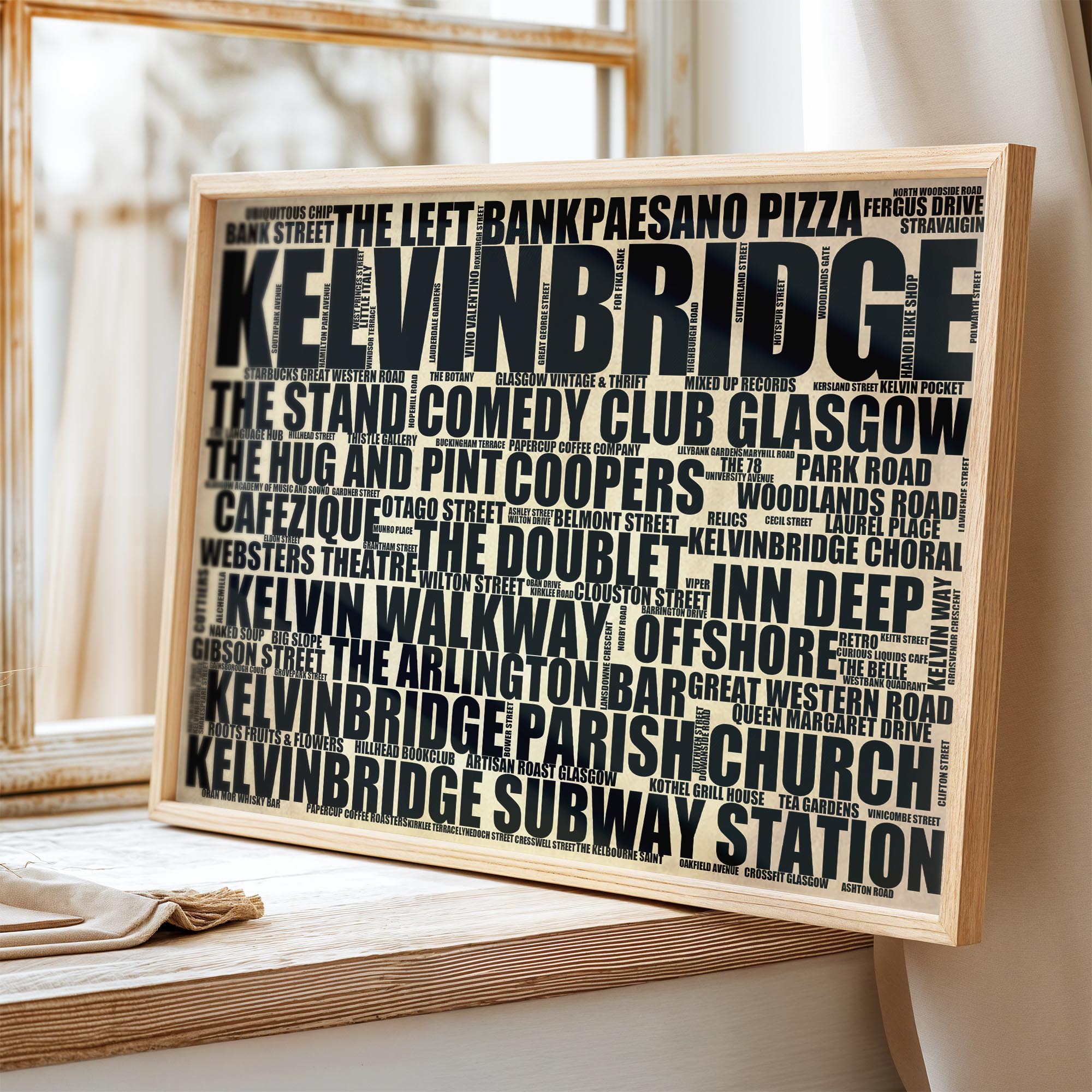 Kelvinbridge - Premium Typographic Word Cloud Prints, Posters & Gifts