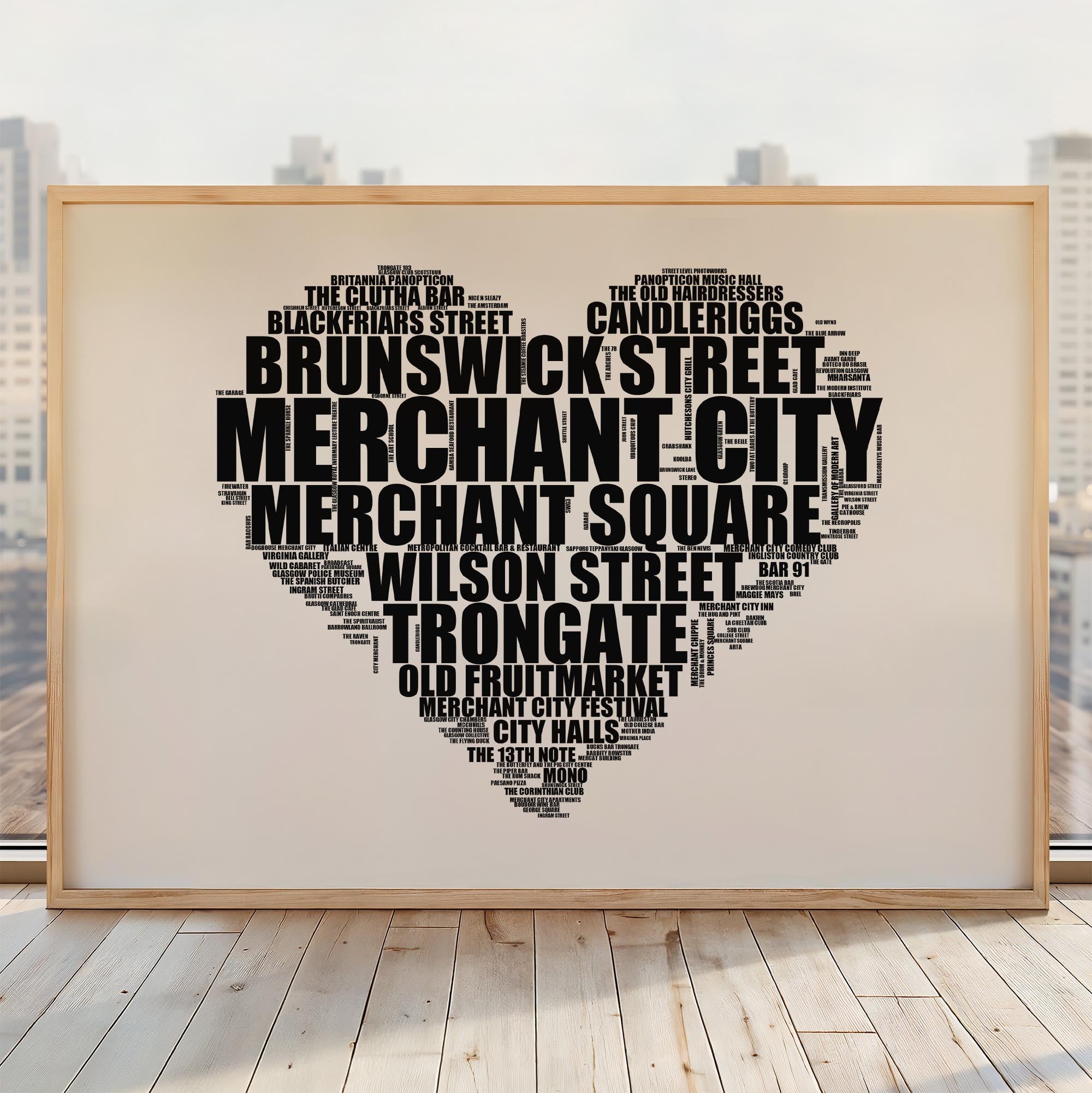 Merchant City - Premium Typographic Word Cloud Prints, Posters & Gifts