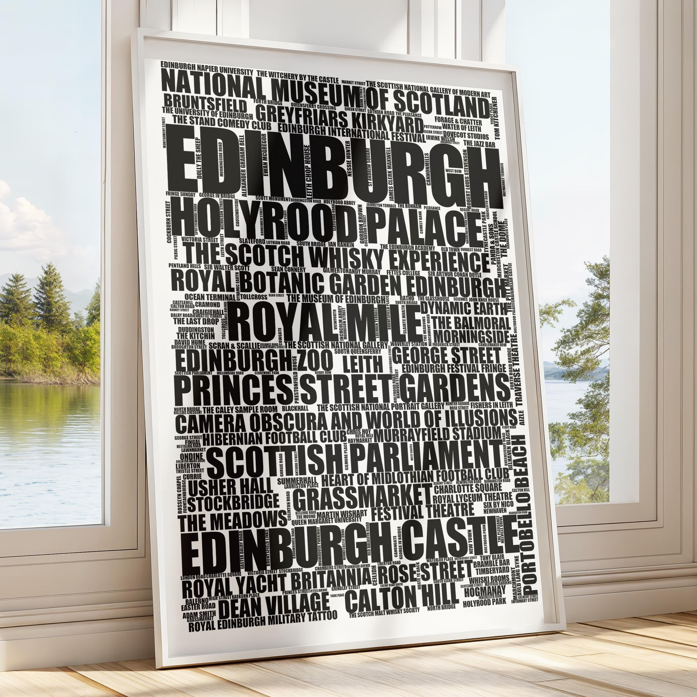 Edinburgh - Premium Typographic Word Cloud Prints, Posters & Gifts