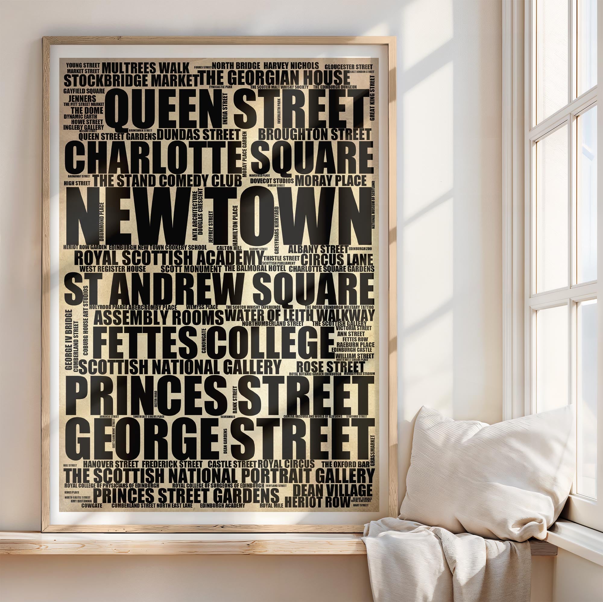 New Town - Premium Typographic Word Cloud Prints, Posters & Gifts