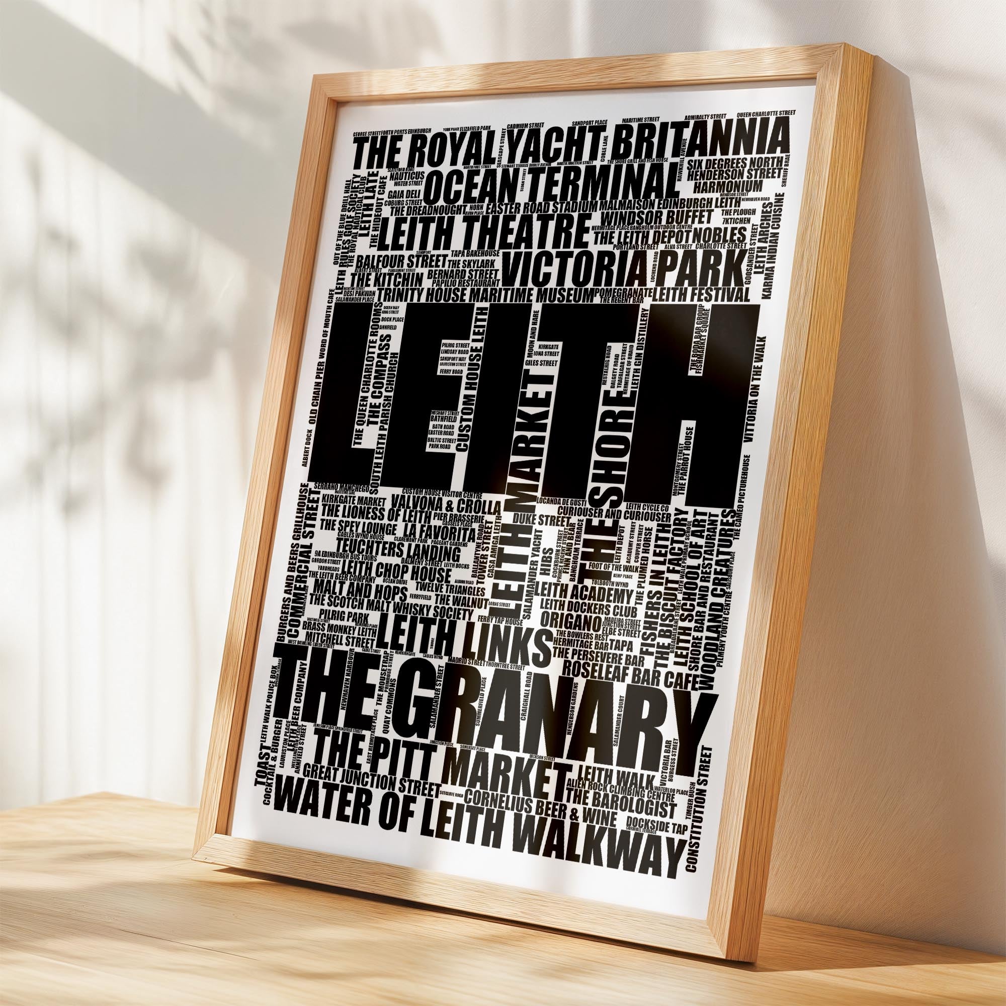 Leith - Premium Typographic Word Cloud Prints, Posters & Gifts