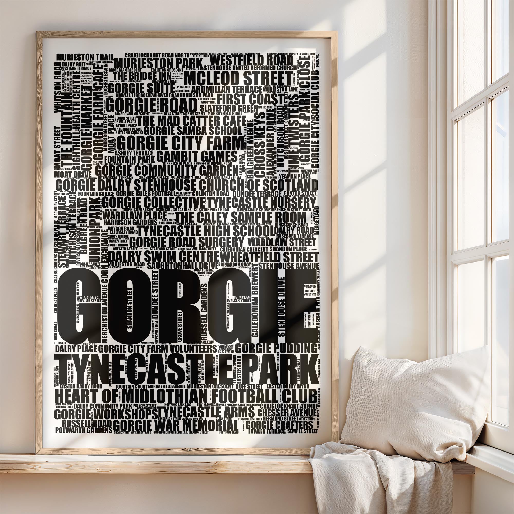 Gorgie - Premium Typographic Word Cloud Prints, Posters & Gifts