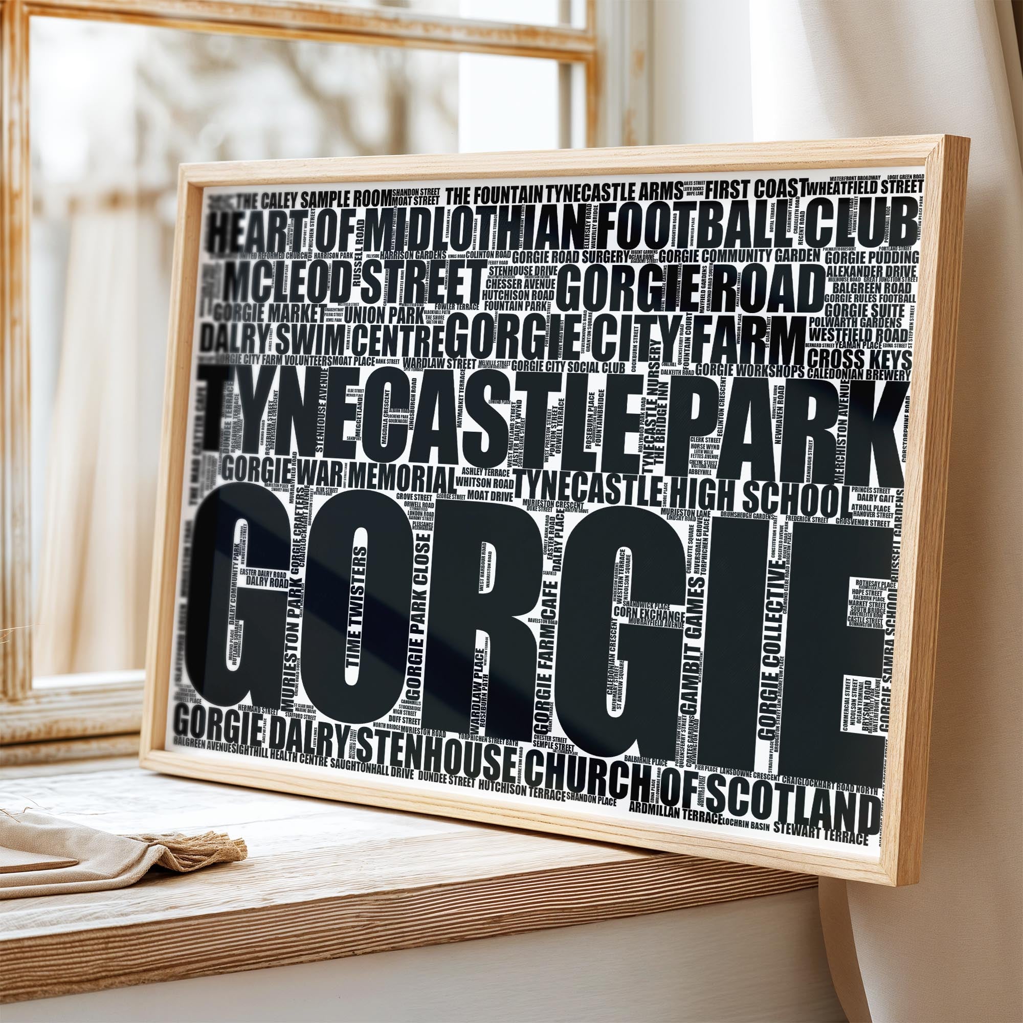 Gorgie - Premium Typographic Word Cloud Prints, Posters & Gifts