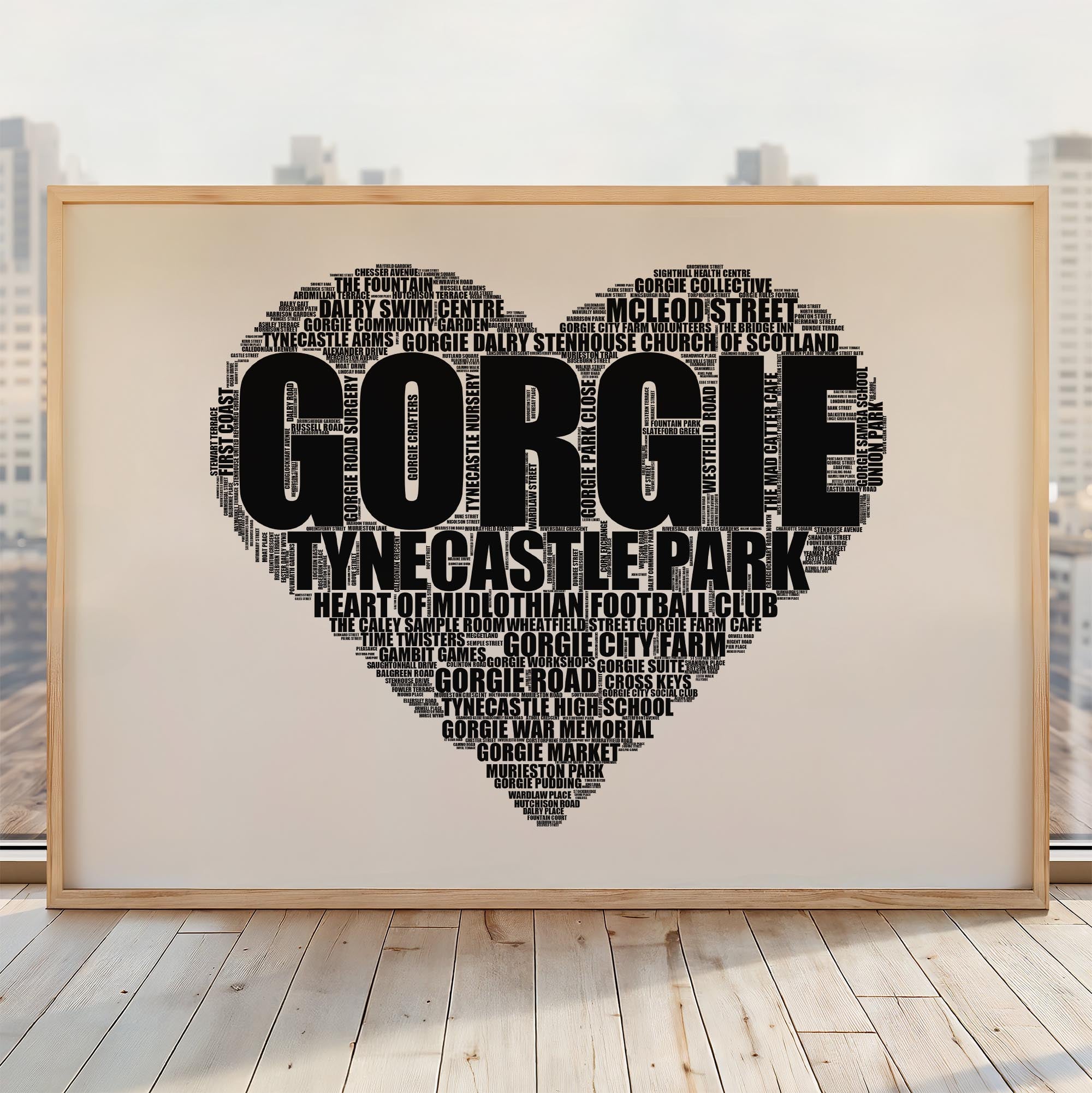 Gorgie - Premium Typographic Word Cloud Prints, Posters & Gifts