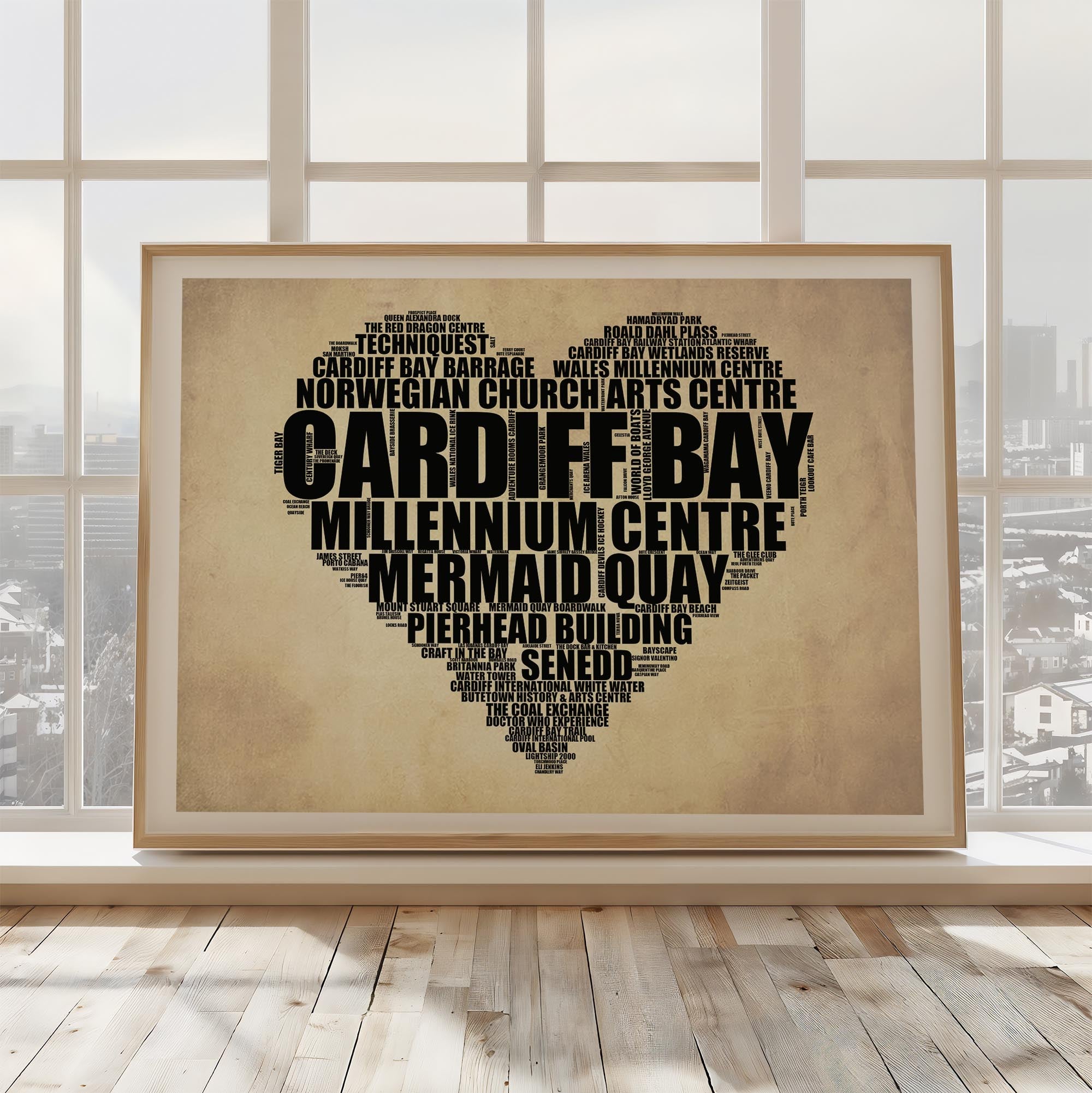 Cardiff Bay - Premium Typographic Word Cloud Prints, Posters & Gifts