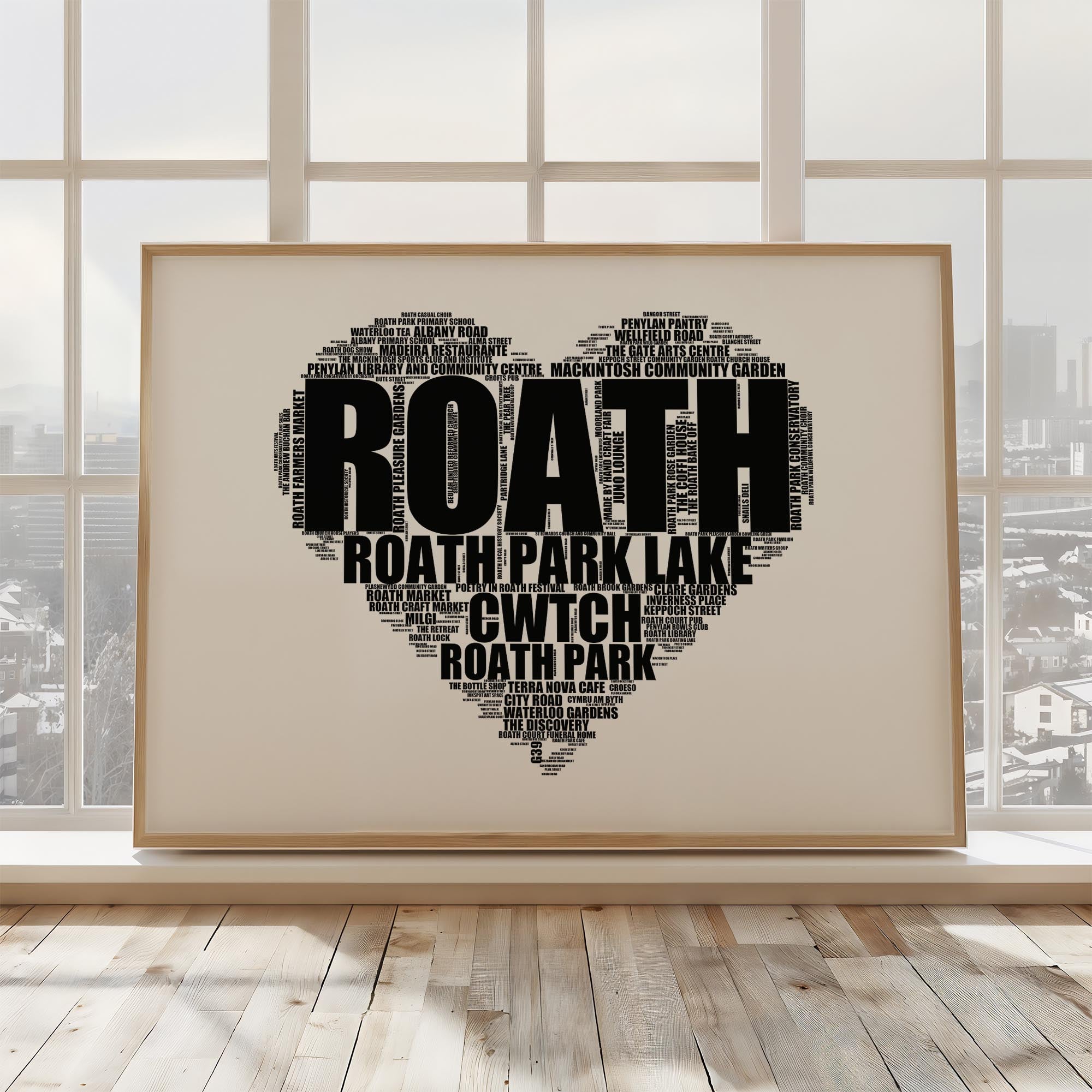 Roath - Premium Typographic Word Cloud Prints, Posters & Gifts