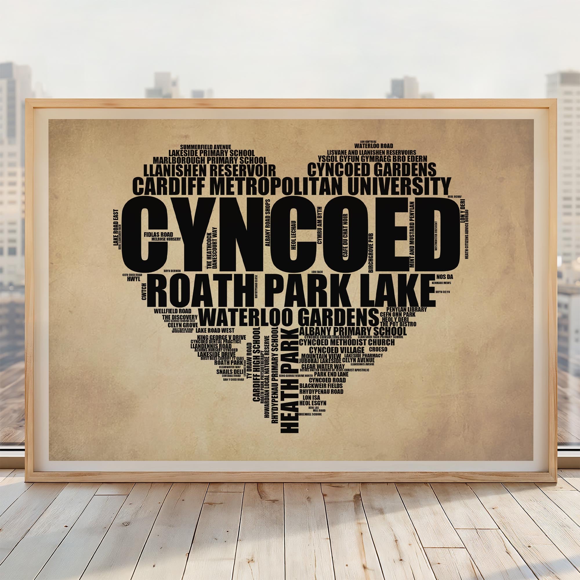 Cyncoed - Premium Typographic Word Cloud Prints, Posters & Gifts