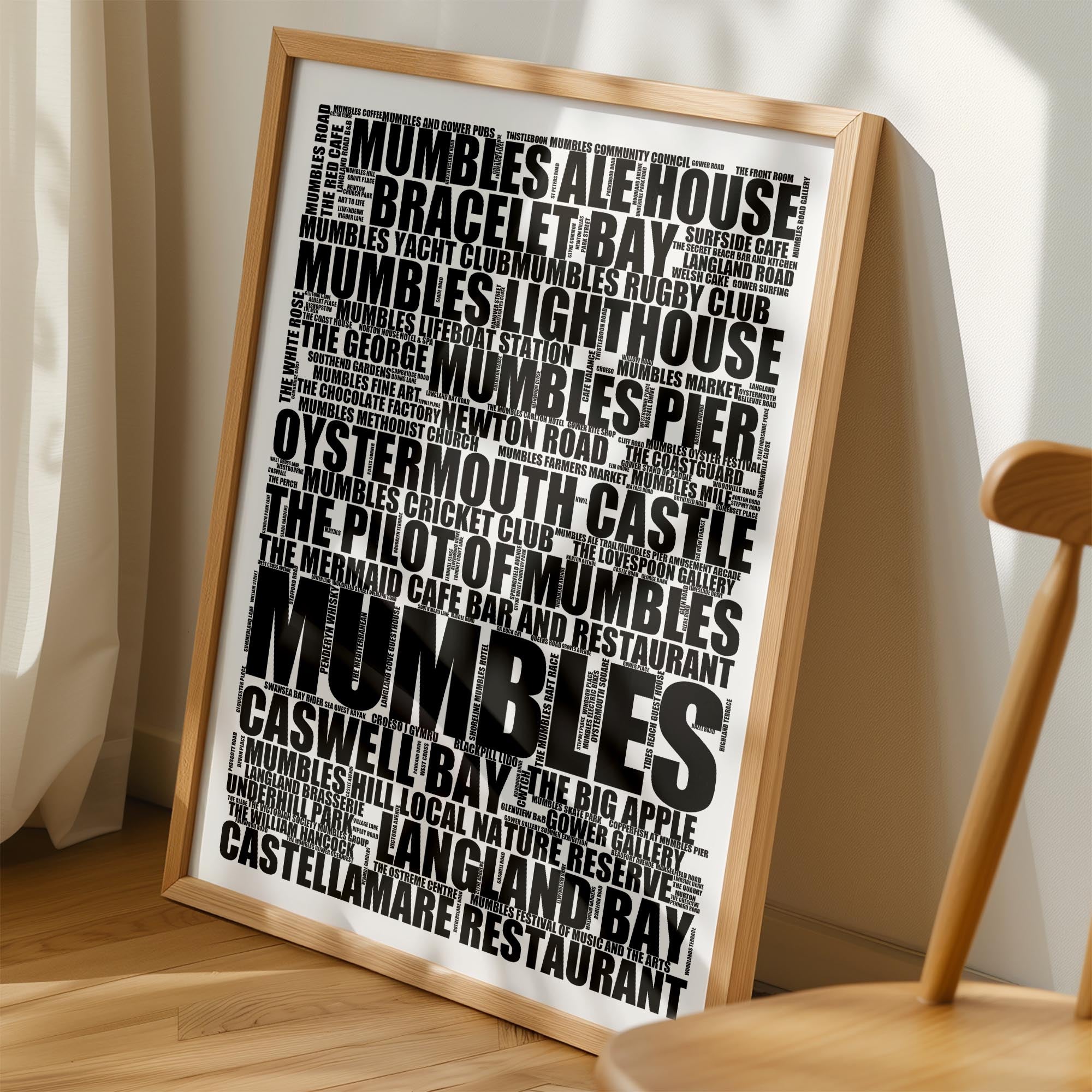 Mumbles - Premium Typographic Word Cloud Prints, Posters & Gifts