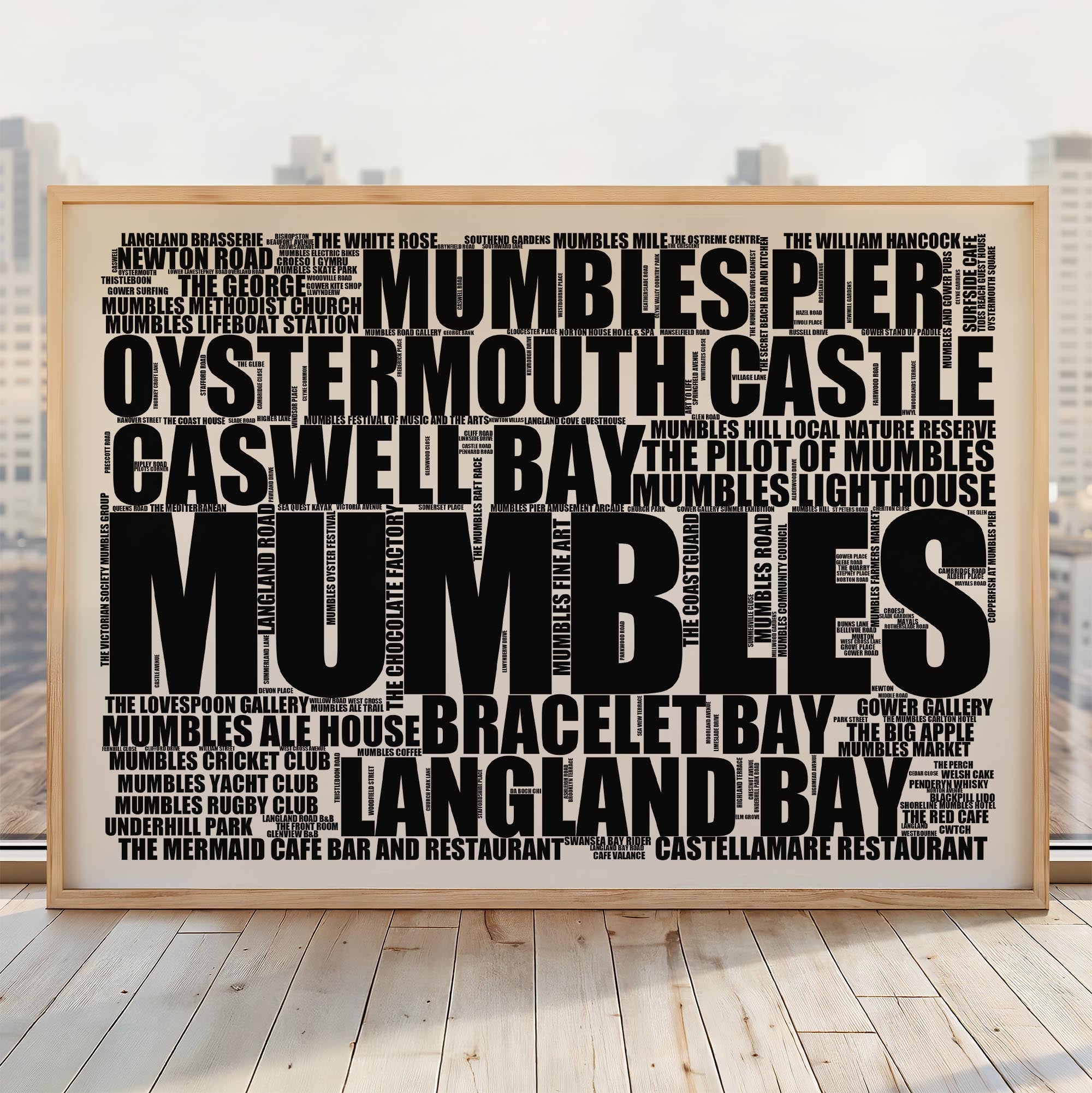 Mumbles - Premium Typographic Word Cloud Prints, Posters & Gifts