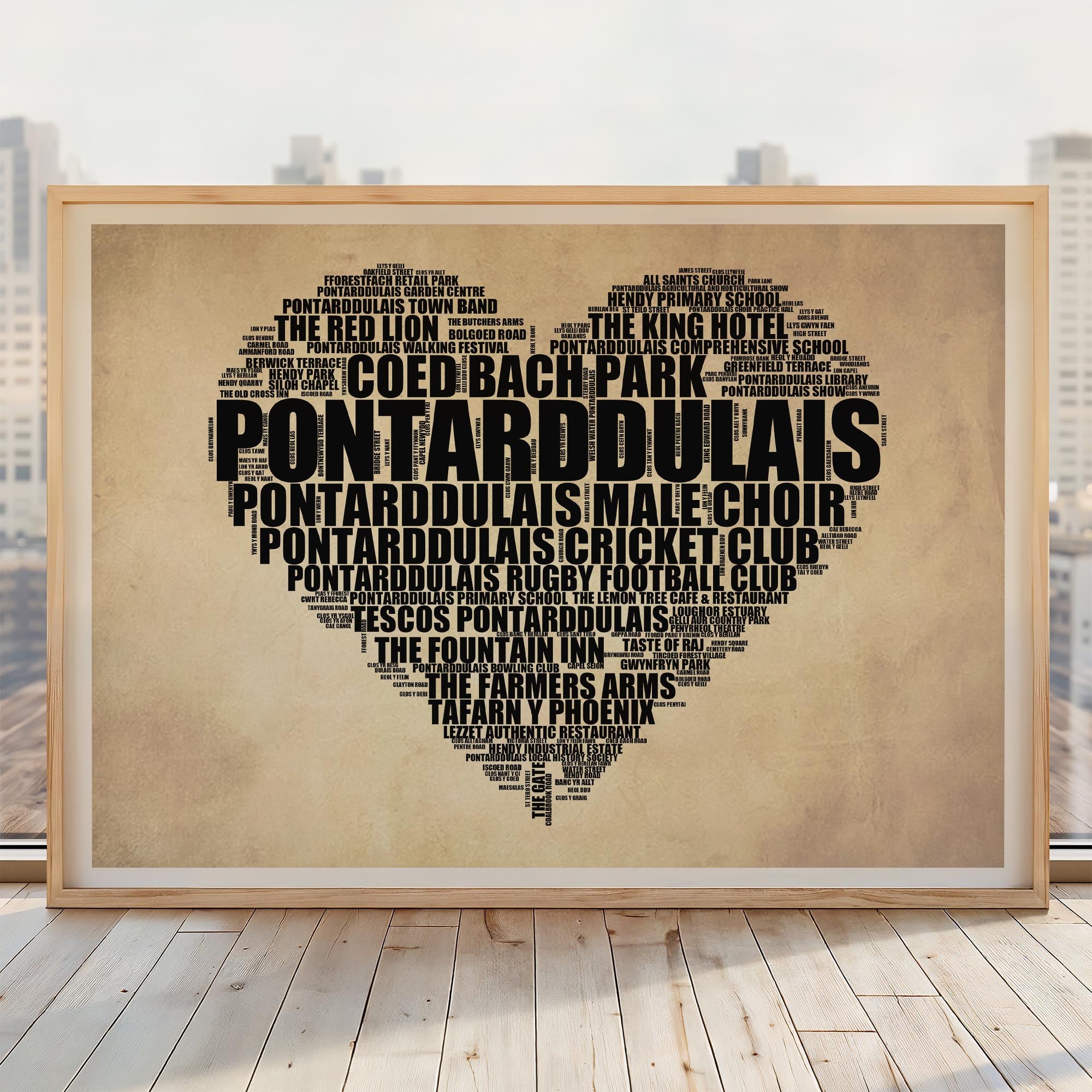 Pontarddulais - Premium Typographic Word Cloud Prints, Posters & Gifts