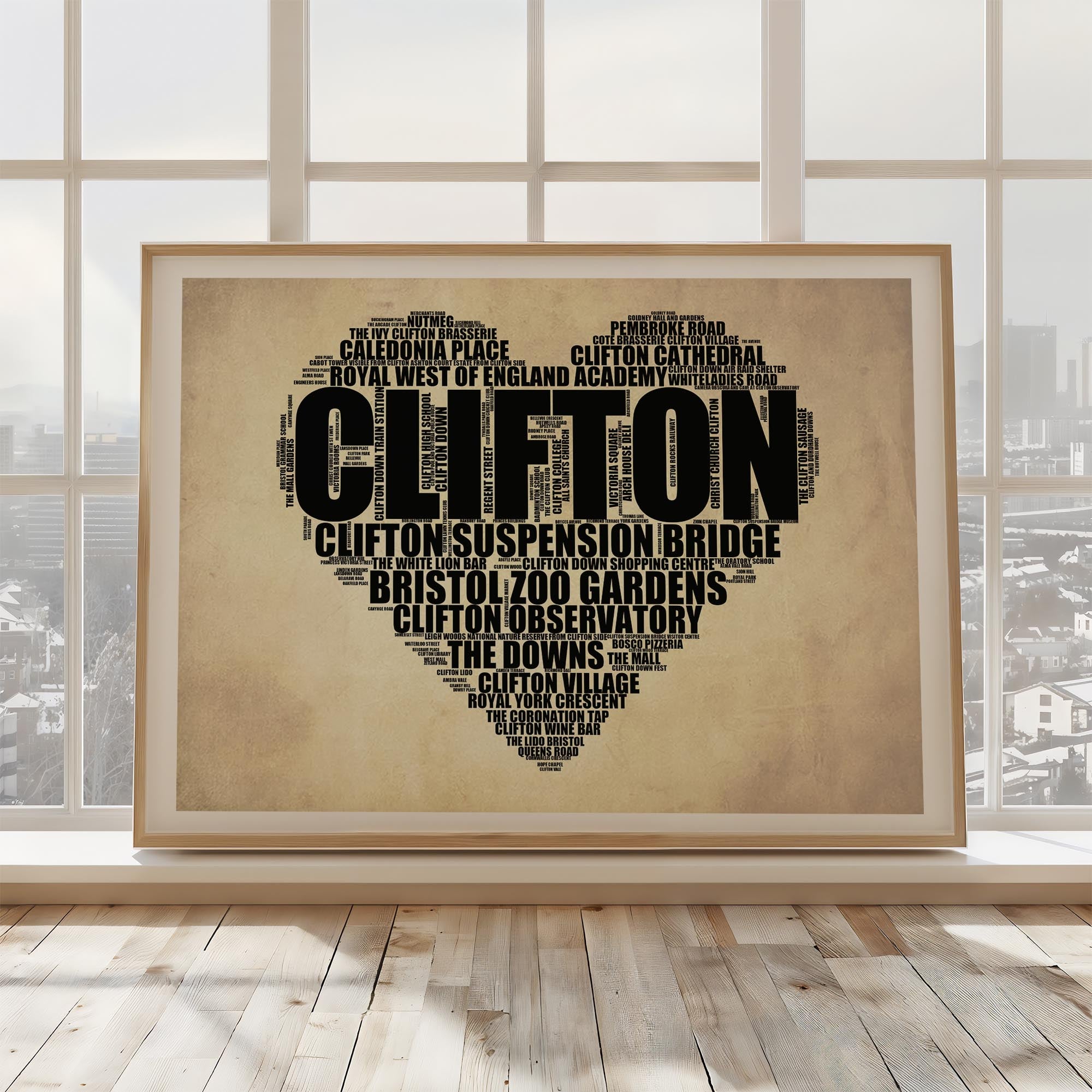 Clifton - Premium Typographic Word Cloud Prints, Posters & Gifts