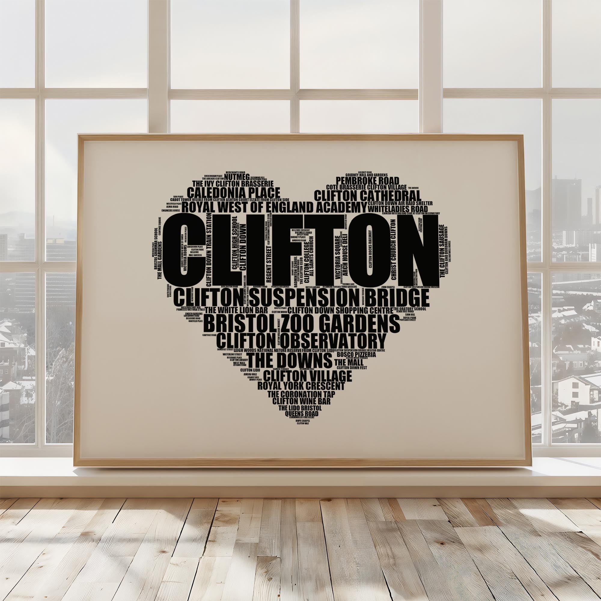 Clifton - Premium Typographic Word Cloud Prints, Posters & Gifts