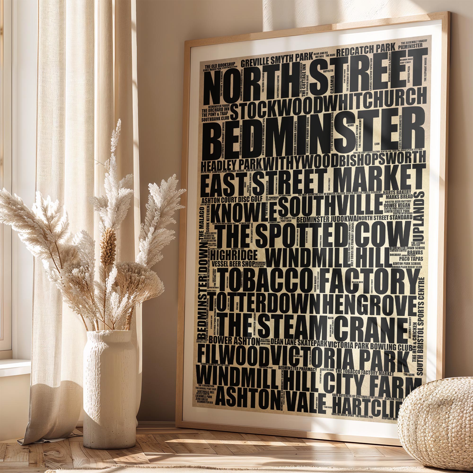 Bedminster - Premium Typographic Word Cloud Prints, Posters & Gifts