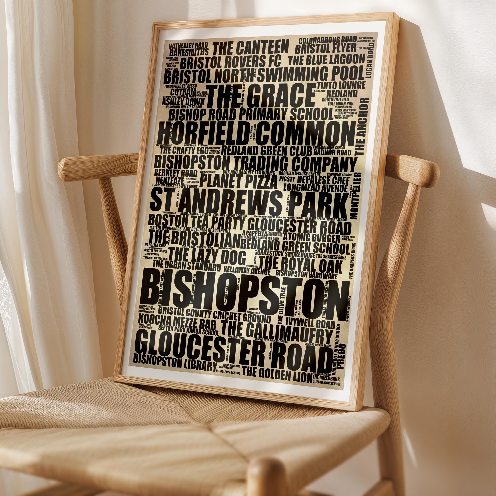 Bishopston - Premium Typographic Word Cloud Prints, Posters & Gifts