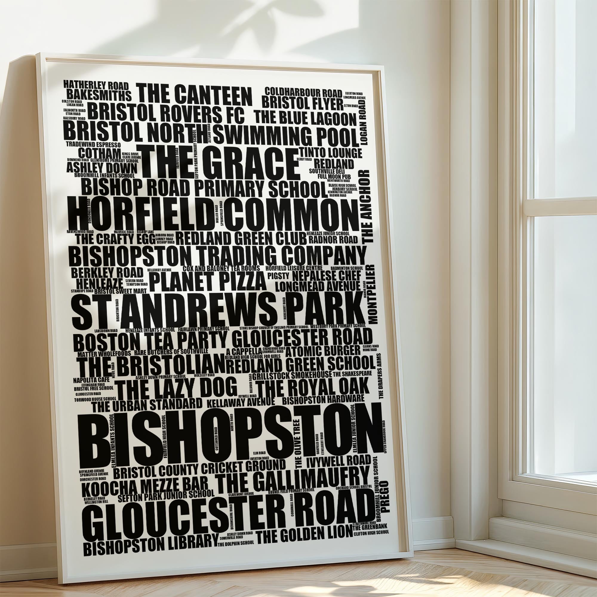 Bishopston - Premium Typographic Word Cloud Prints, Posters & Gifts