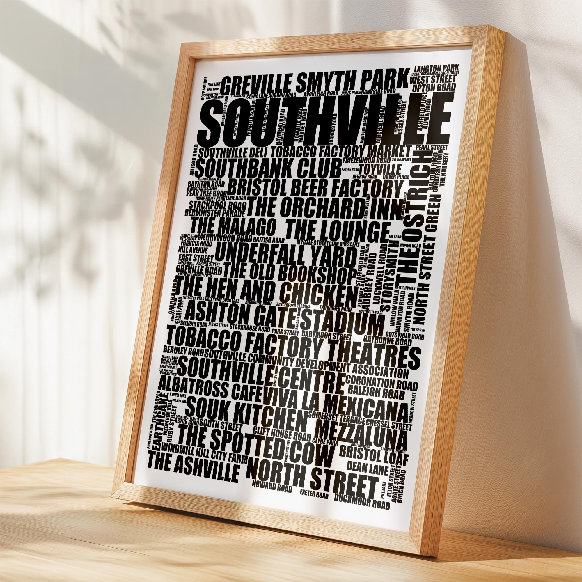 Southville - Premium Typographic Word Cloud Prints, Posters & Gifts