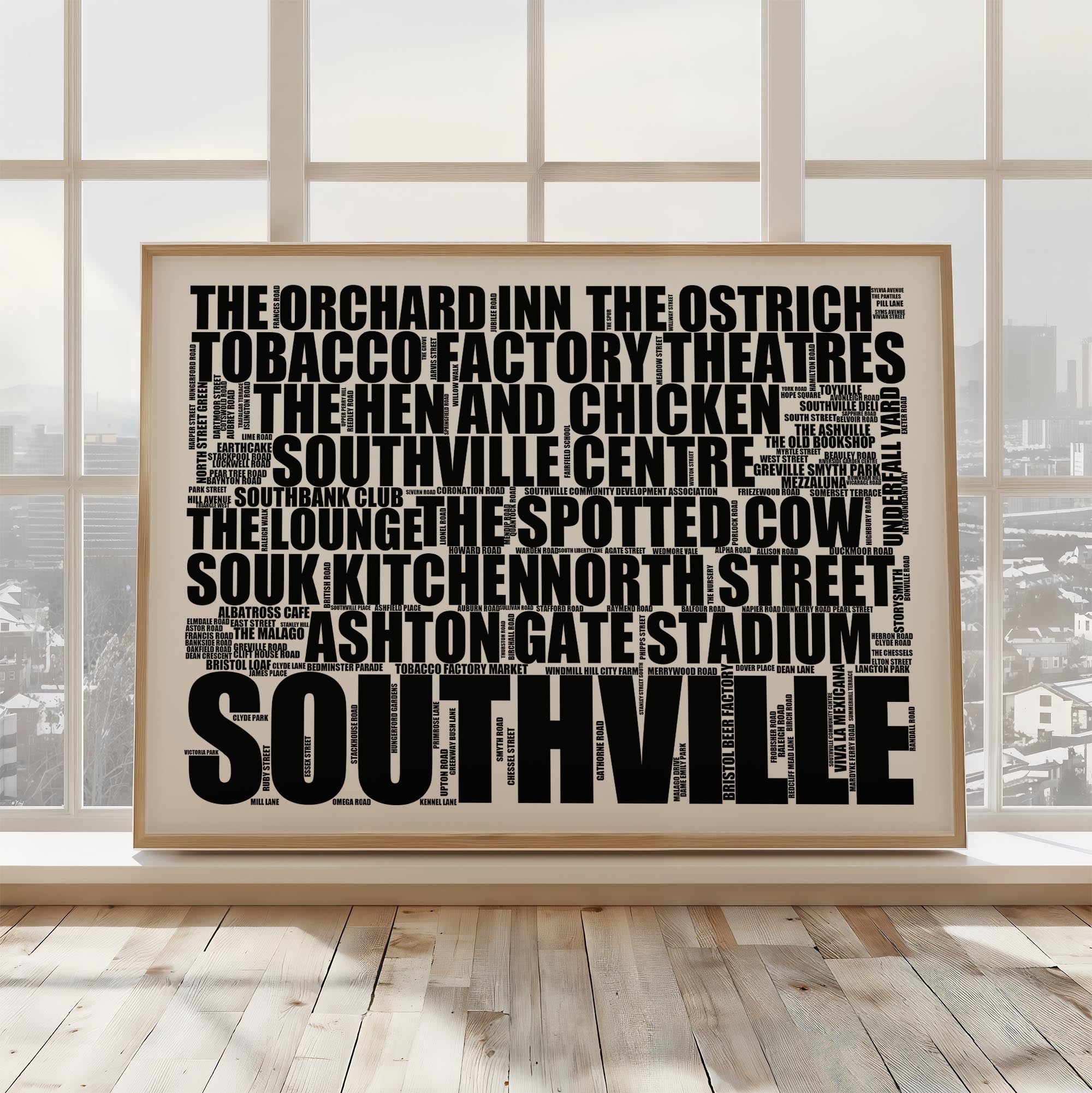 Southville - Premium Typographic Word Cloud Prints, Posters & Gifts